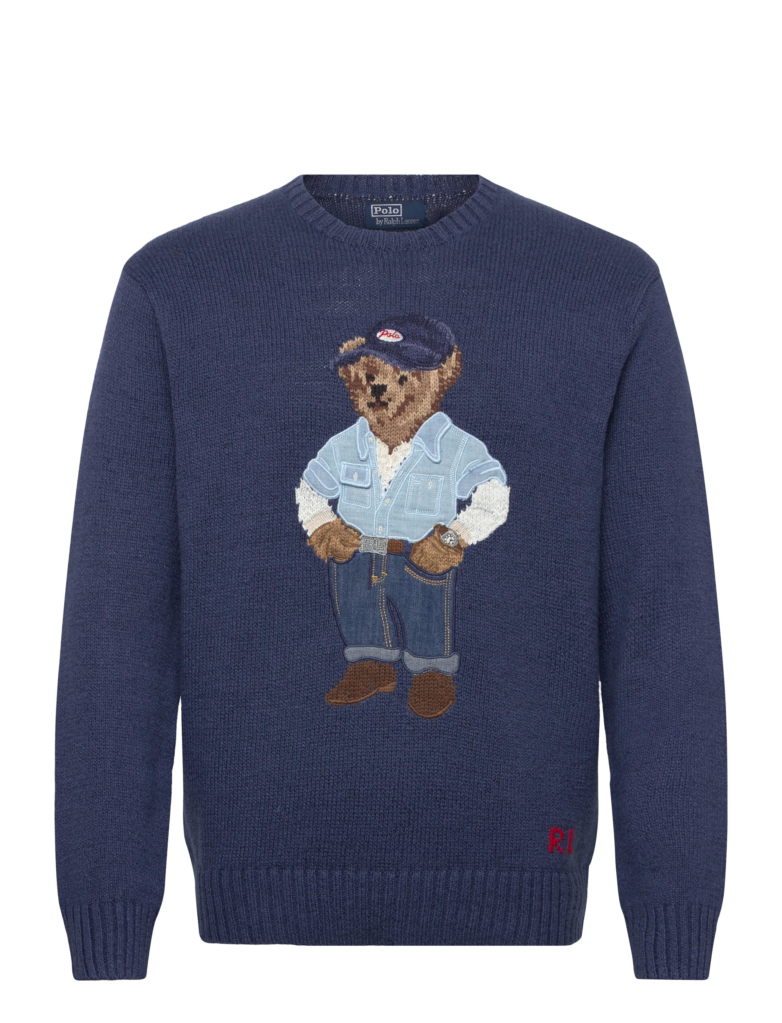 Polo Ralph Lauren Polo Bear Linen-Cotton Sweater - Rundhals - LIGHT NAVY / navy