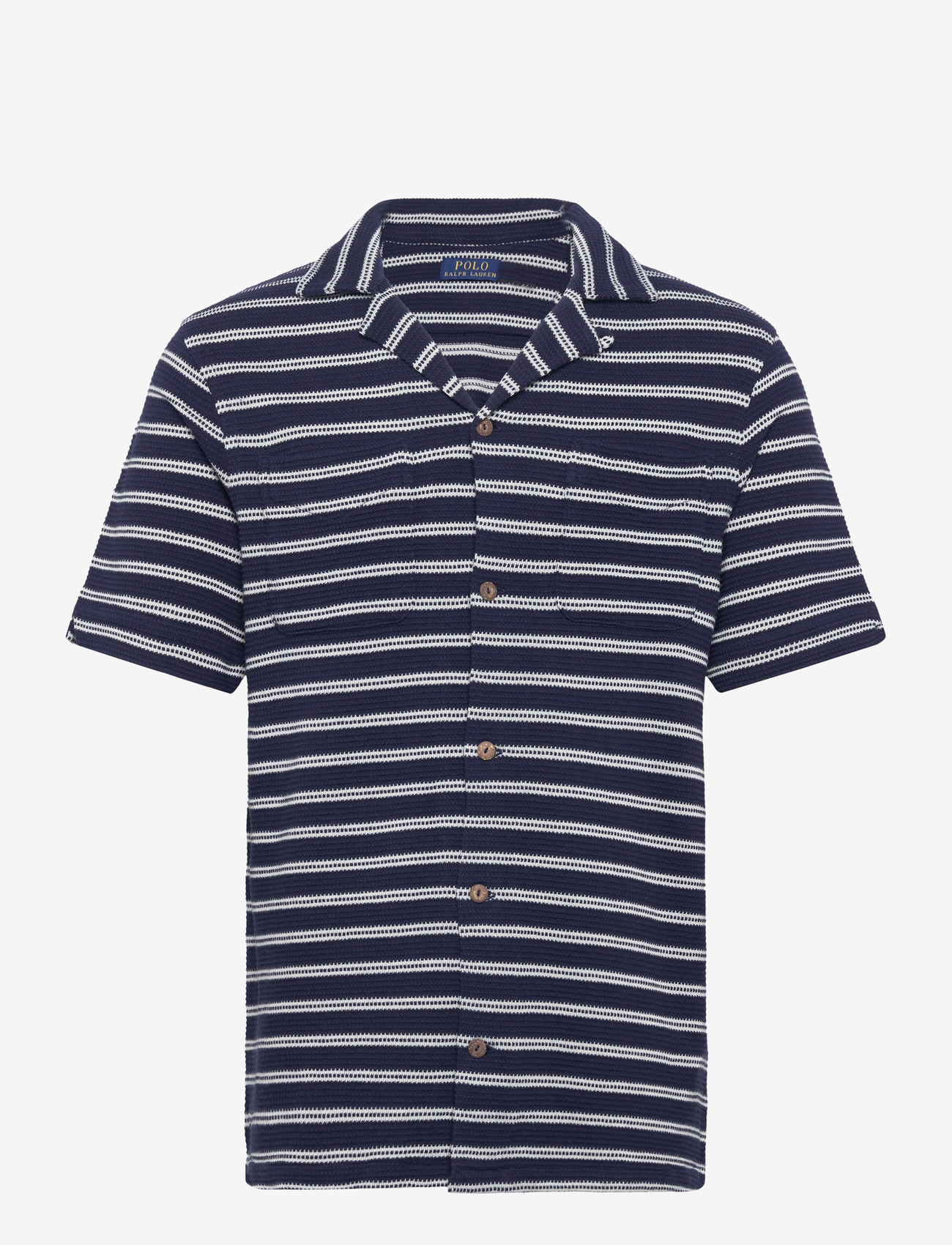 Polo Ralph Lauren - Striped Cotton-Blend Camp Shirt - striped shirts - newport navy/pale - 0