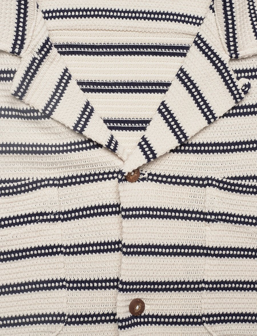 Polo Ralph Lauren - Striped Cotton-Blend Camp Shirt - dryžuoti marškiniai - pale cream/newpor - 2