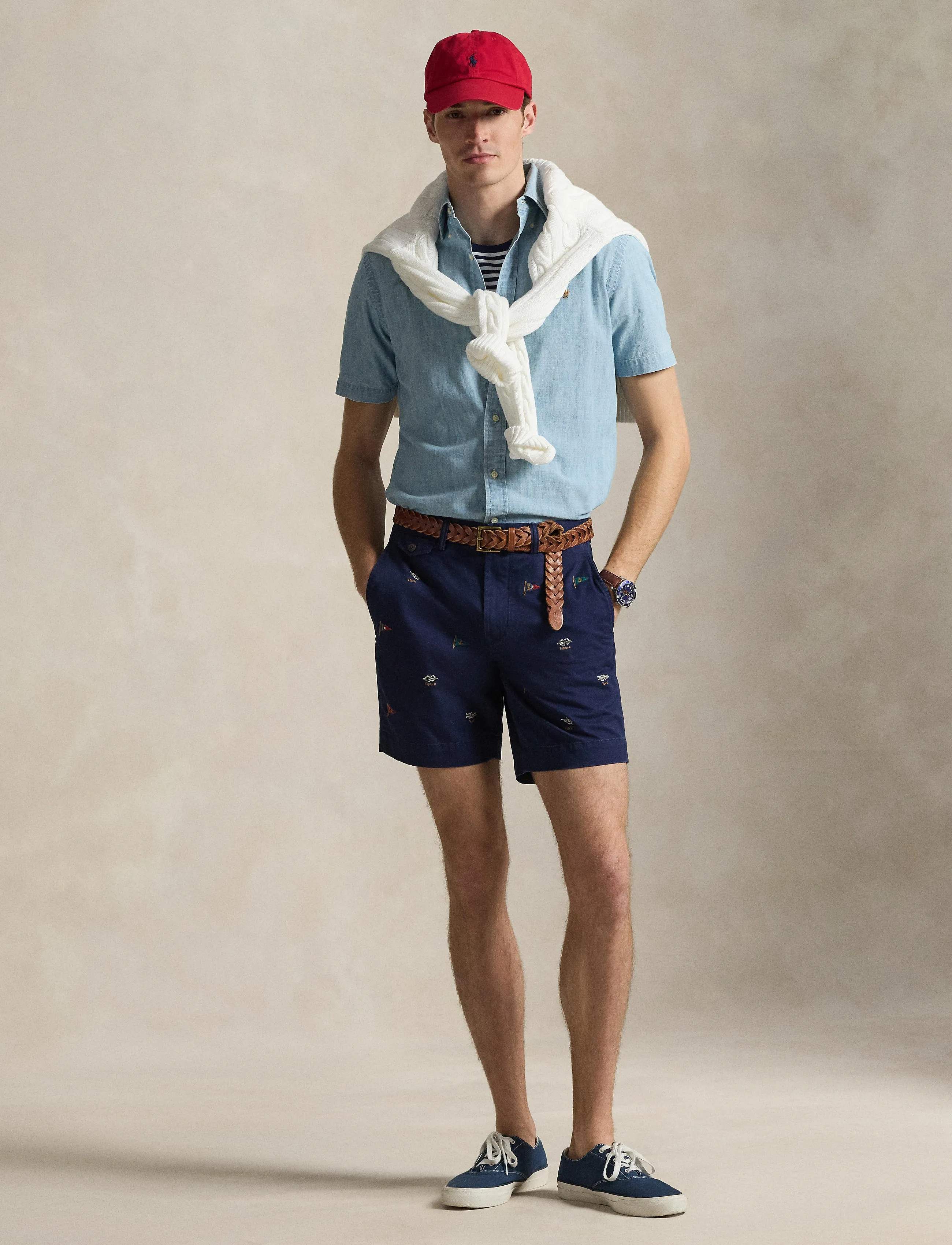 Polo Ralph Lauren - 32/1 STRETCH TWILL-WVN-SHORTS - casual shorts - newport navy w/ f - 3
