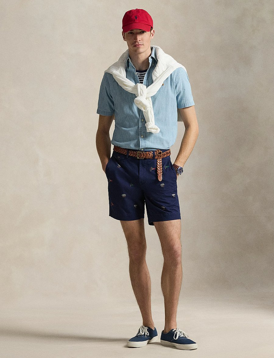 Polo Ralph Lauren - 32/1 STRETCH TWILL-WVN-SHORTS - casual shorts - newport navy w/ f - 3