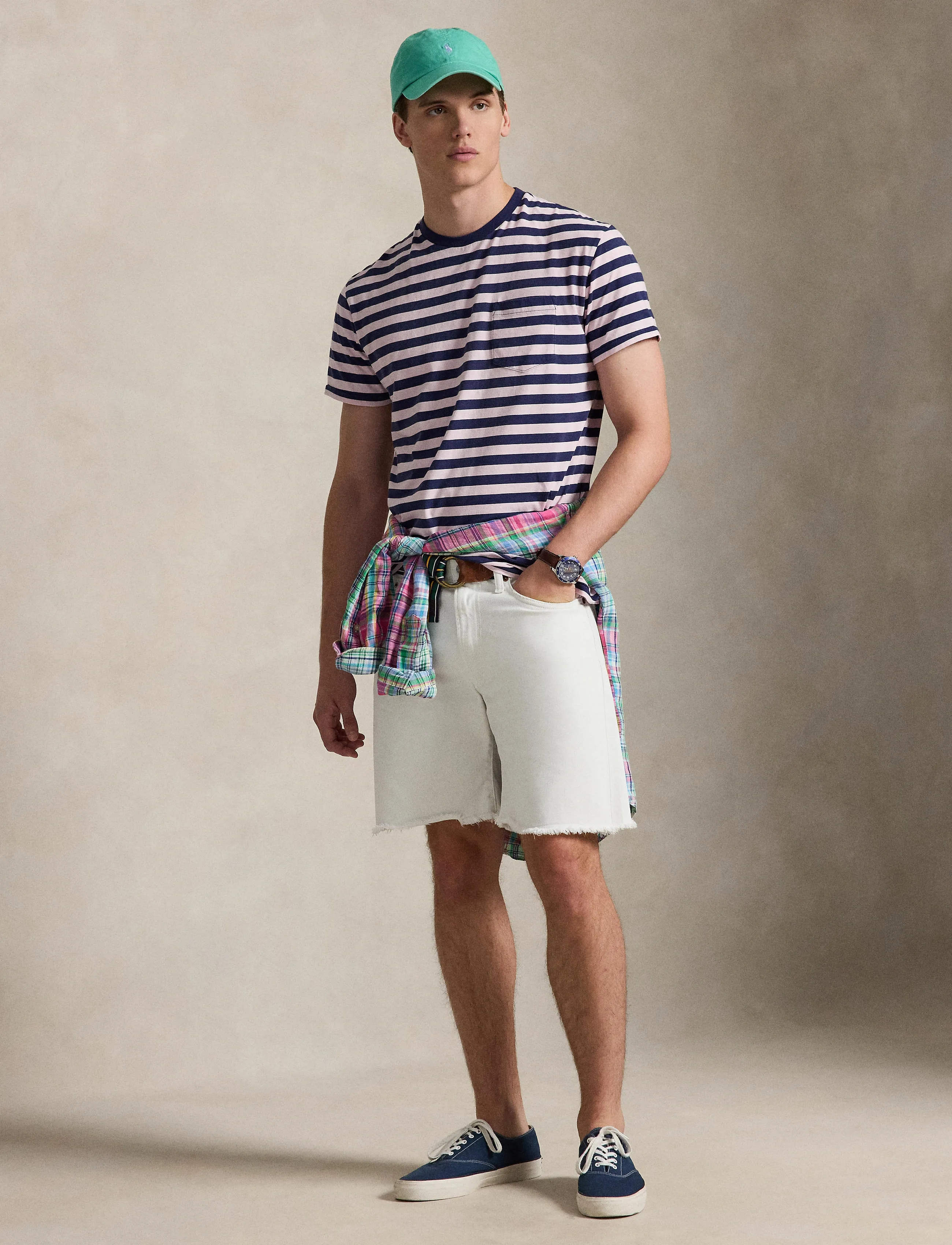 Polo Ralph Lauren Classic Fit Striped Jersey T-Shirt - Nouveautés - GARDEN PINK/DARK / pink/rose