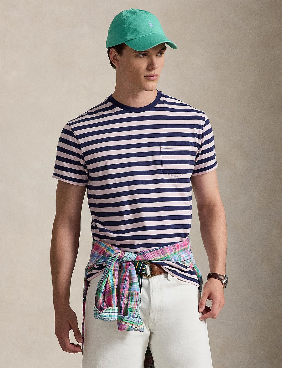 Polo Ralph Lauren - Classic Fit Striped Jersey T-Shirt - kurzärmelige t-shirts - garden pink/dark - 3