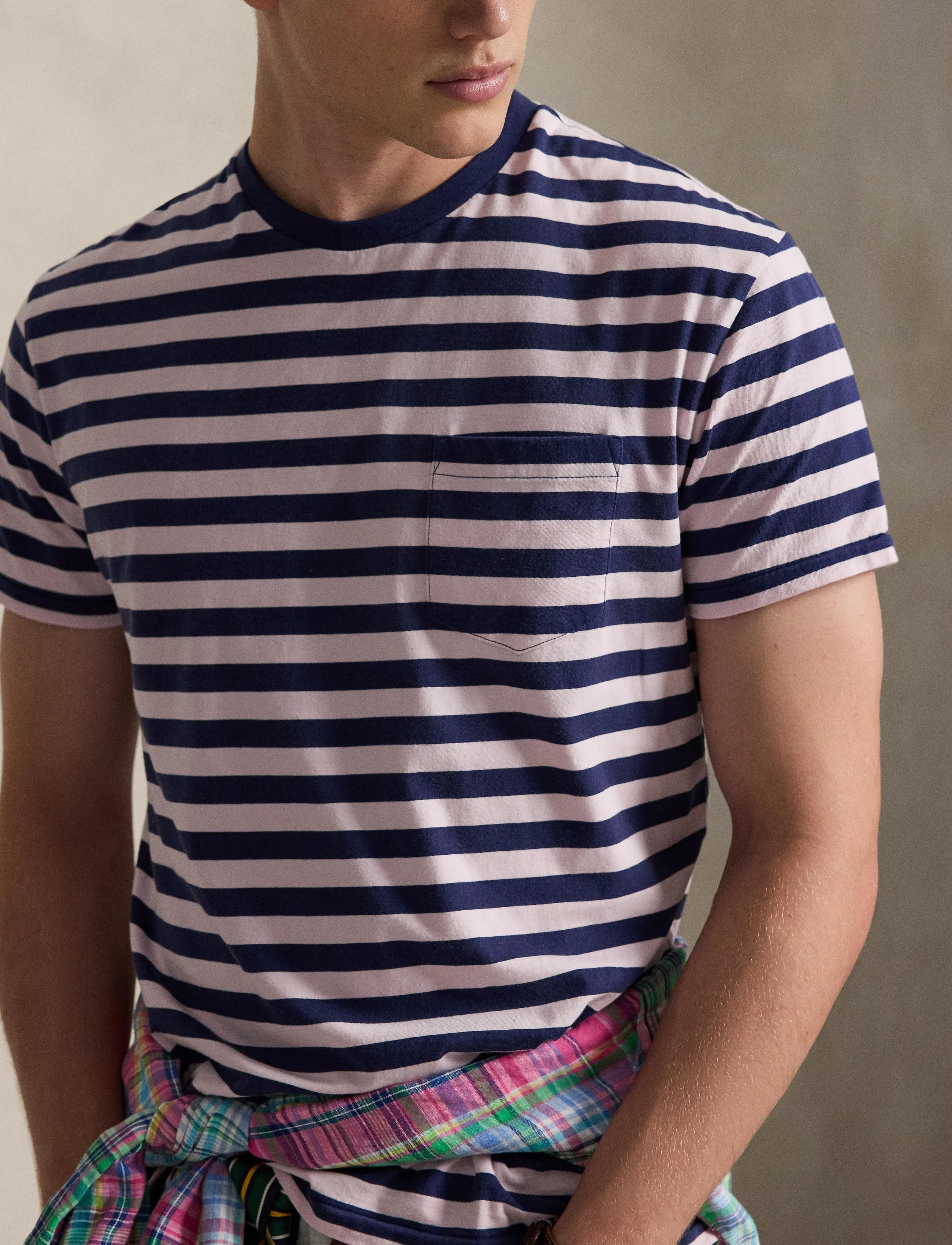 Polo Ralph Lauren - Classic Fit Striped Jersey T-Shirt - short-sleeved t-shirts - garden pink/dark - 4