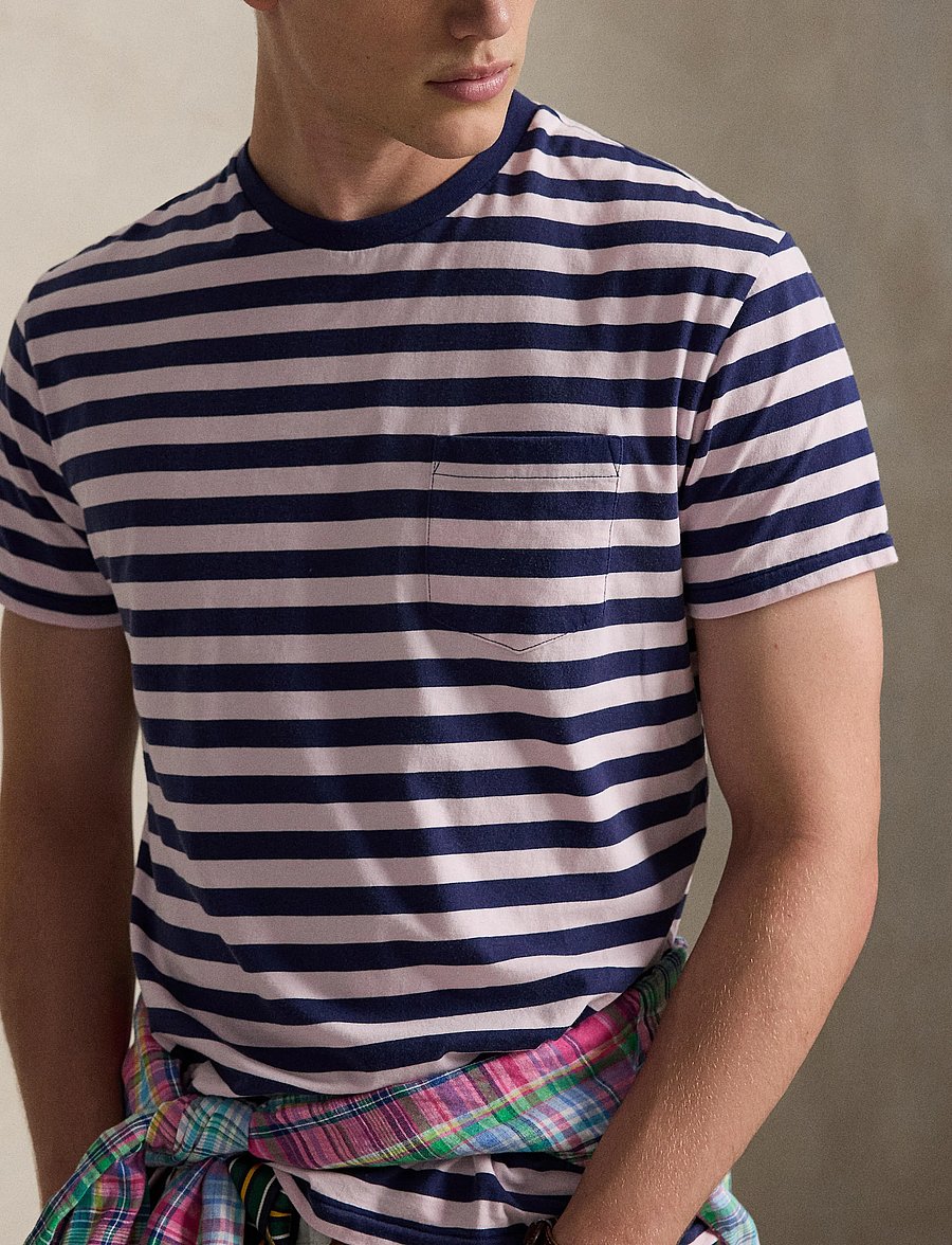 Polo Ralph Lauren - Classic Fit Striped Jersey T-Shirt - kurzärmelige t-shirts - garden pink/dark - 4