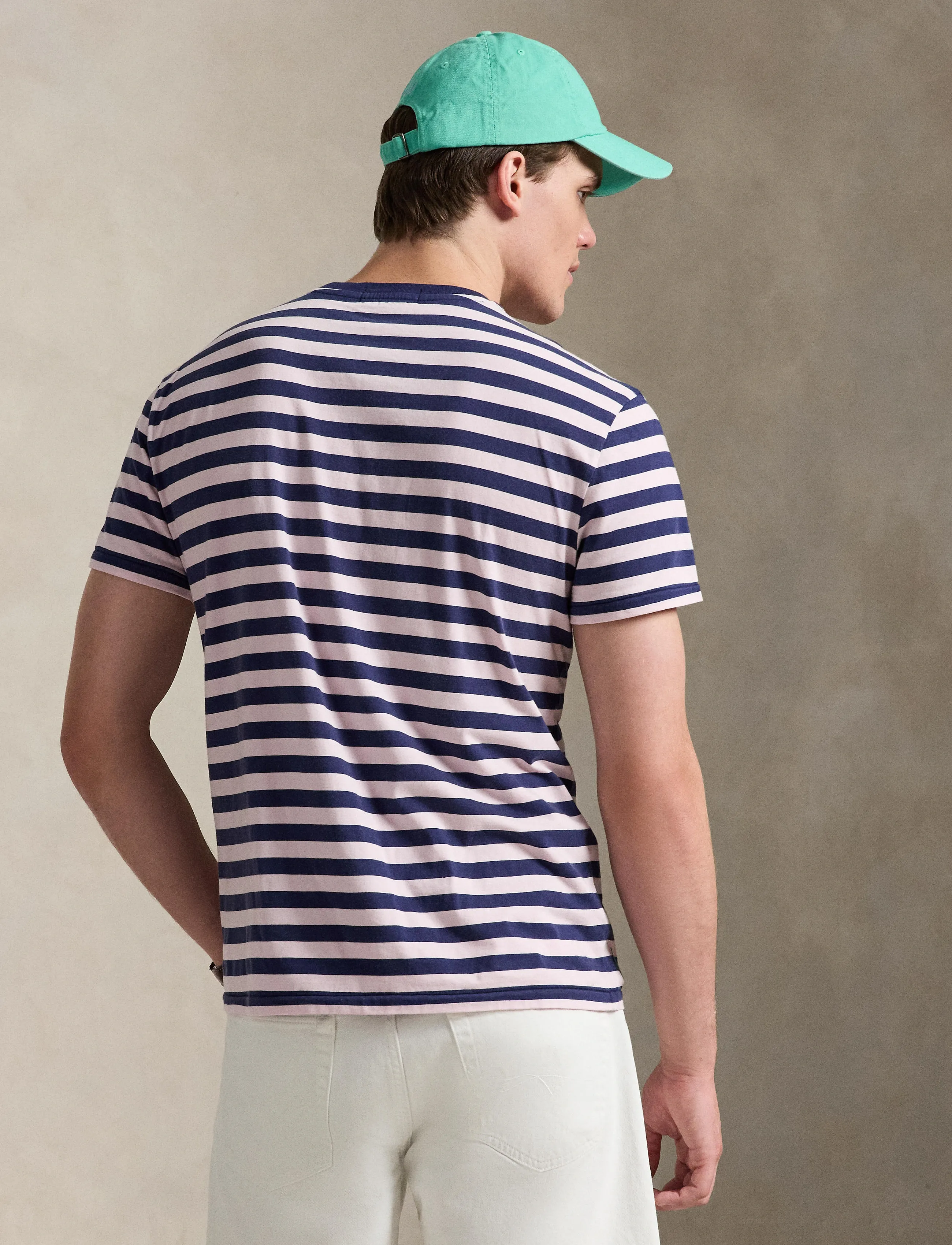 Polo Ralph Lauren - Classic Fit Striped Jersey T-Shirt - short-sleeved t-shirts - garden pink/dark - 5
