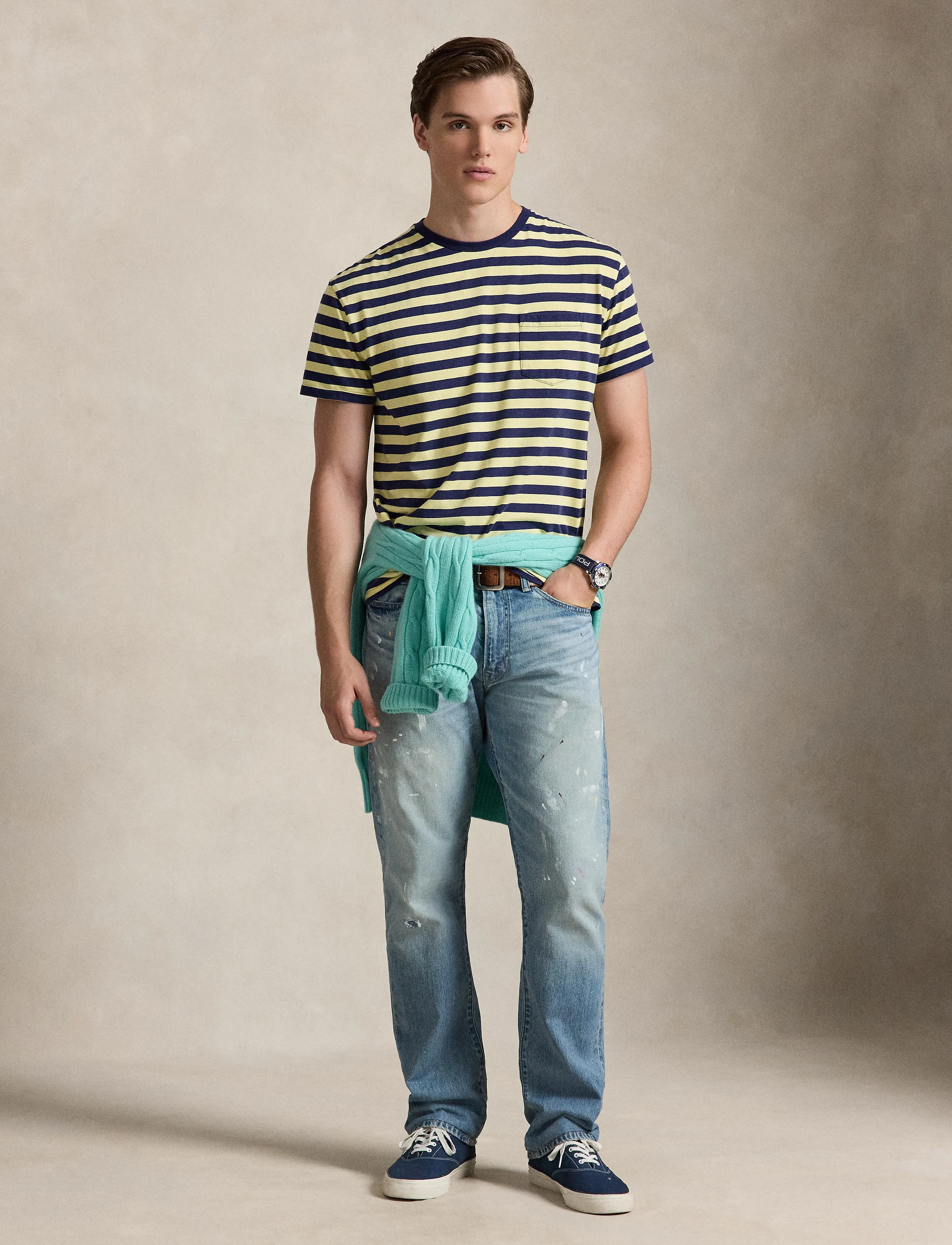 Polo Ralph Lauren Classic Fit Striped Jersey T-Shirt - T-shirts - RESORT GOLD/DARK / yellow
