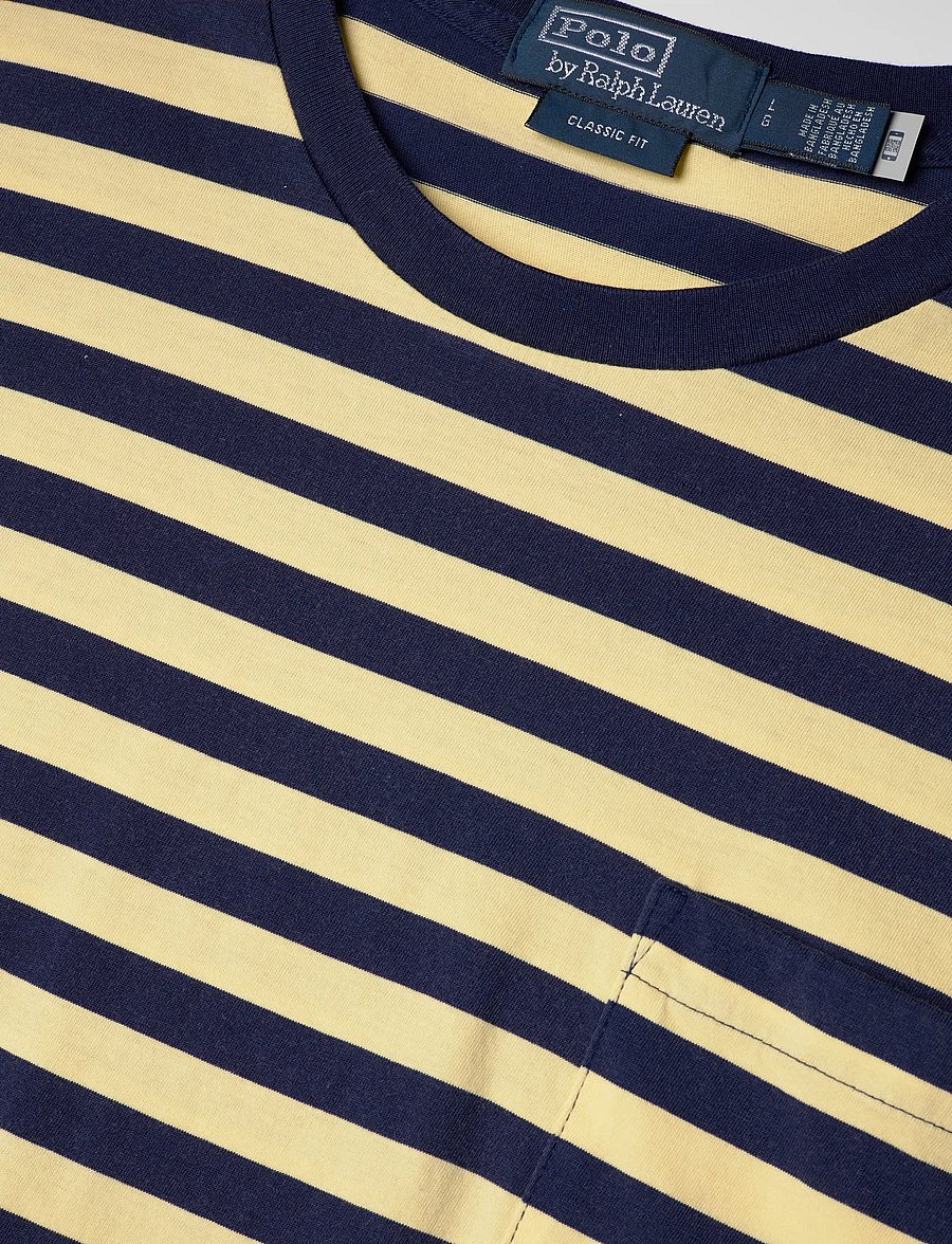 Polo Ralph Lauren - Classic Fit Striped Jersey T-Shirt - kurzärmelige t-shirts - resort gold/dark - 4