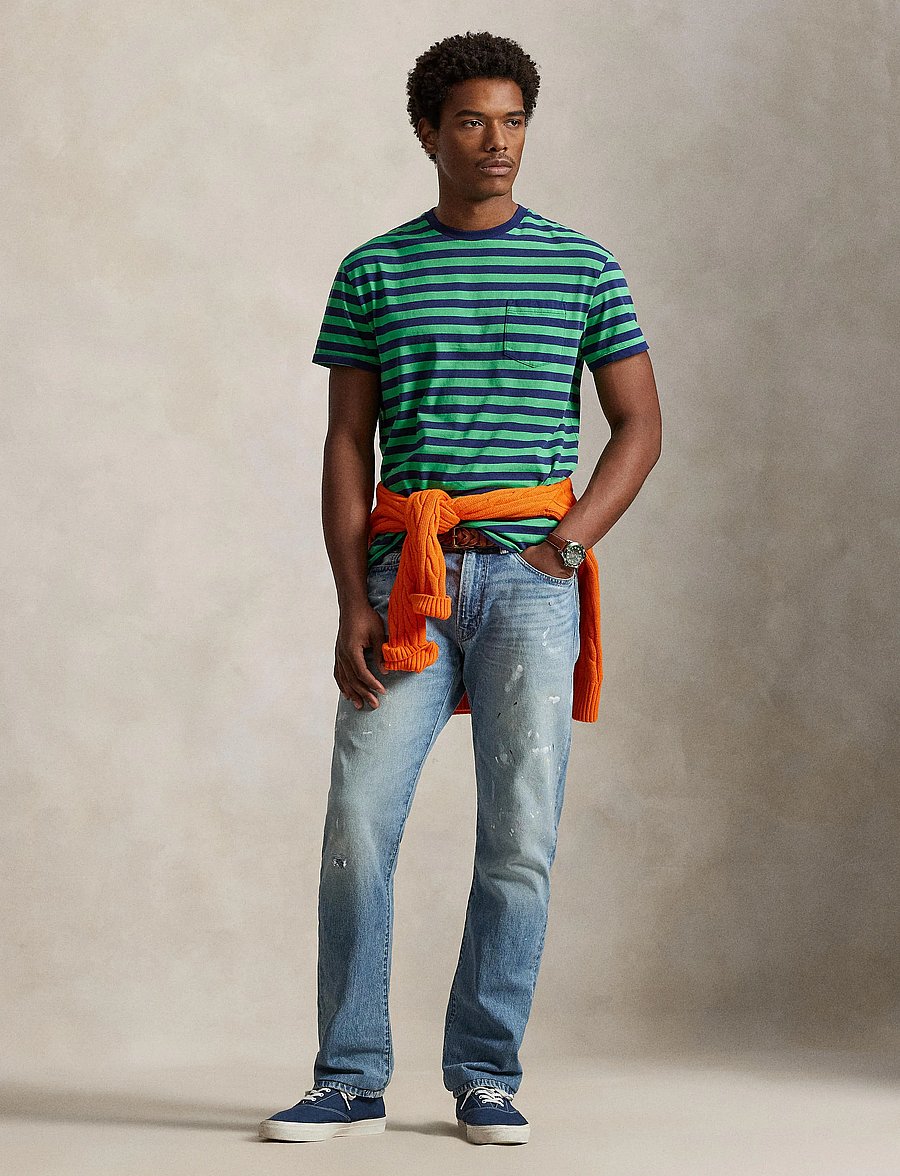 Polo Ralph Lauren - Classic Fit Striped Jersey T-Shirt - kurzärmelige t-shirts - summer emerald/da - 0
