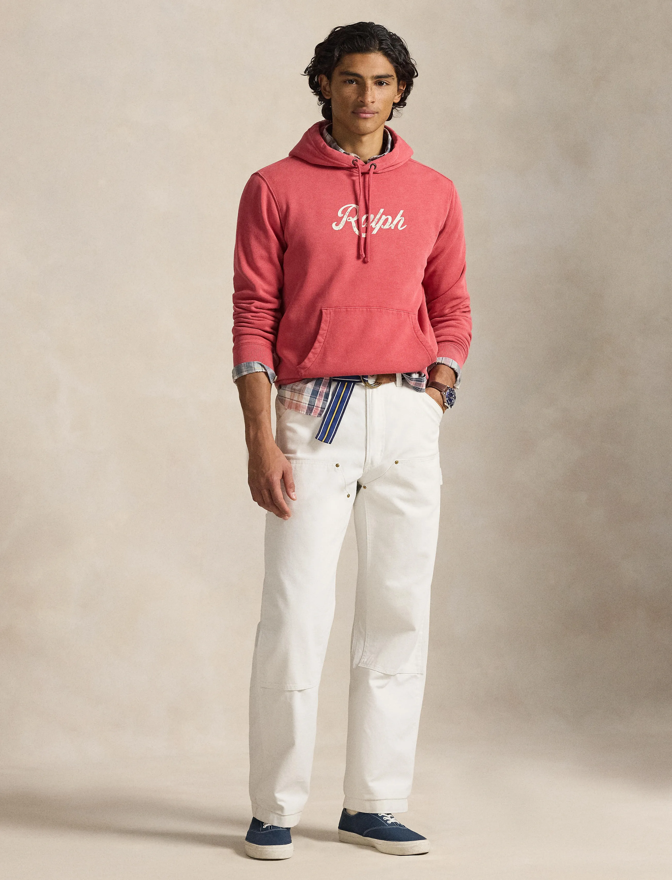 Polo Ralph Lauren The Ralph Logo Hoodie, Mænd, Logo Hættetrøje, Rød, Str: L