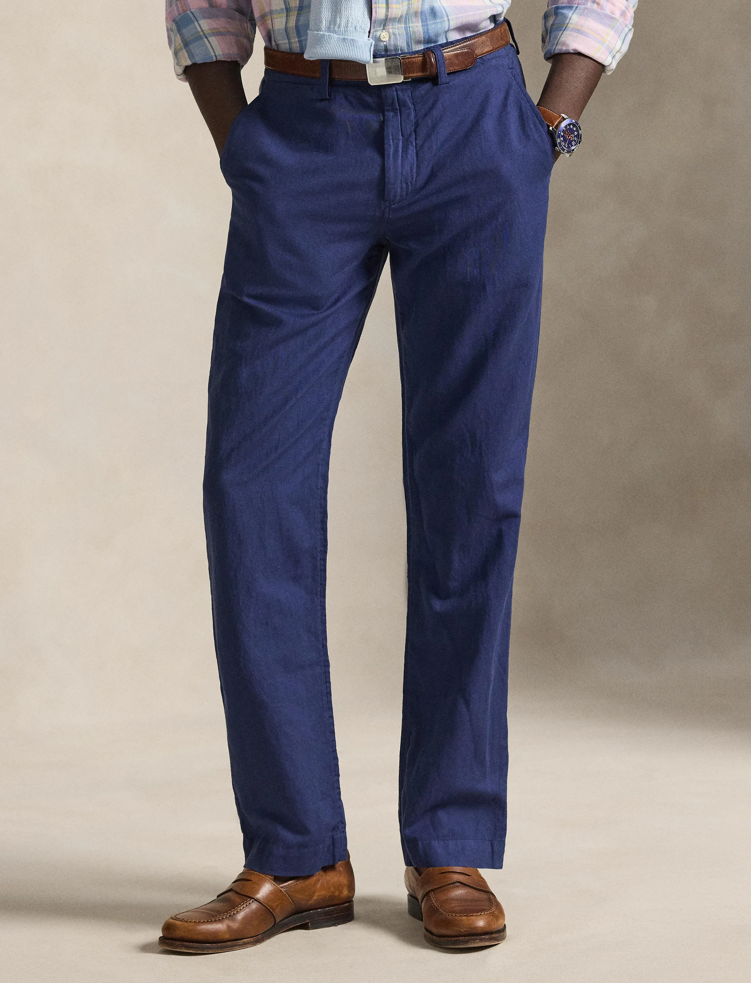 Polo Ralph Lauren Bedford Classic Fit Linen-Cotton Pant - Linen trousers - DUSTY AZURE / blue