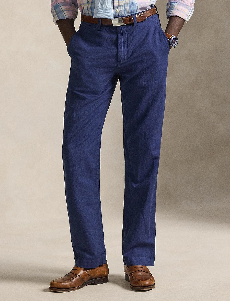 Polo Ralph Lauren - Bedford Classic Fit Linen-Cotton Pant - hørbukser - dusty azure - 0