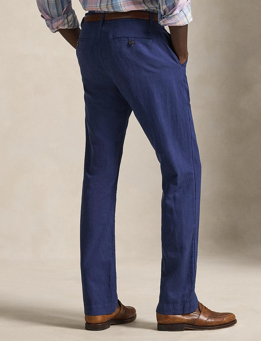 Polo Ralph Lauren - Bedford Classic Fit Linen-Cotton Pant - hørbukser - dusty azure - 3