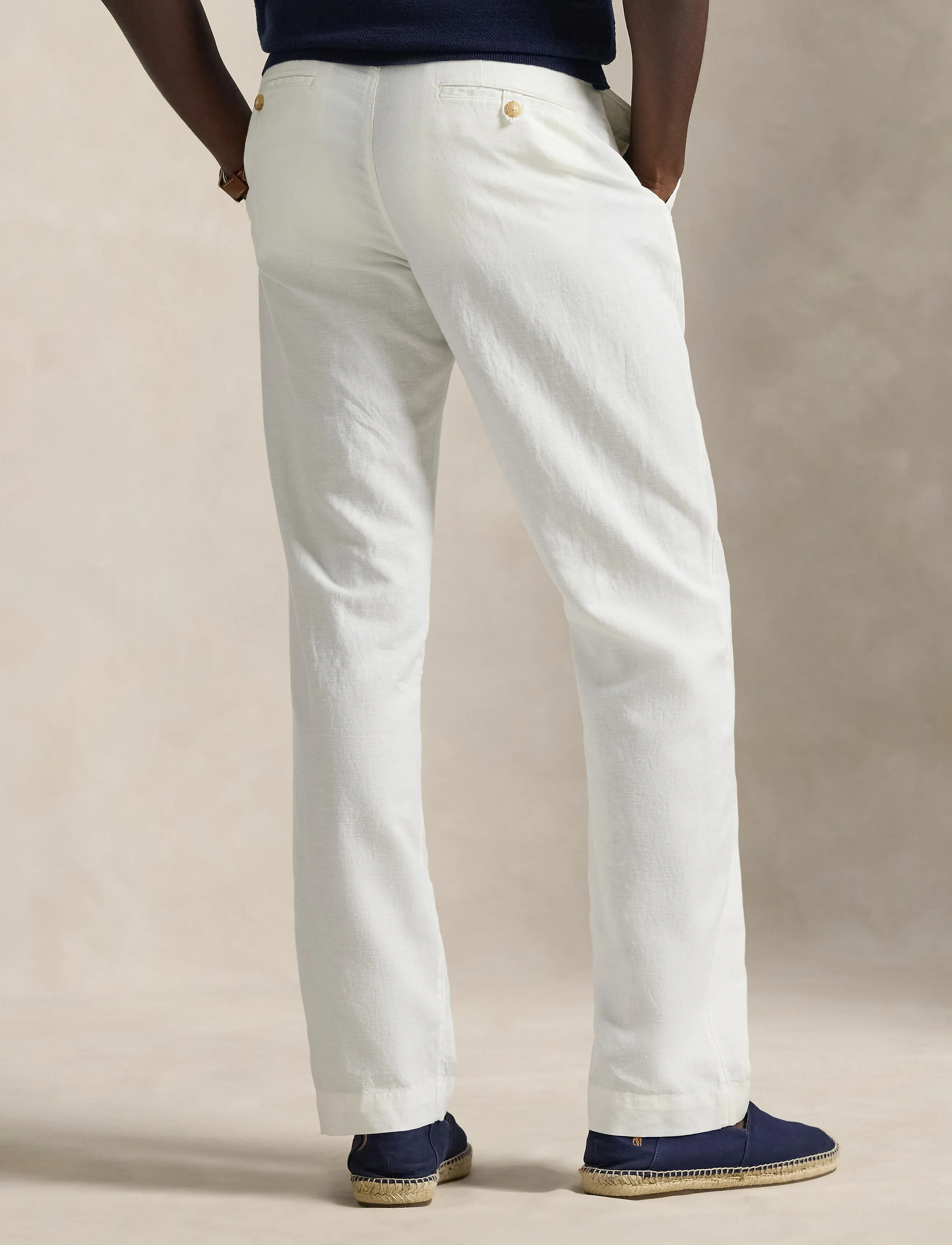 Polo Ralph Lauren - Bedford Classic Fit Linen-Cotton Pant - hørbukser - white - 3
