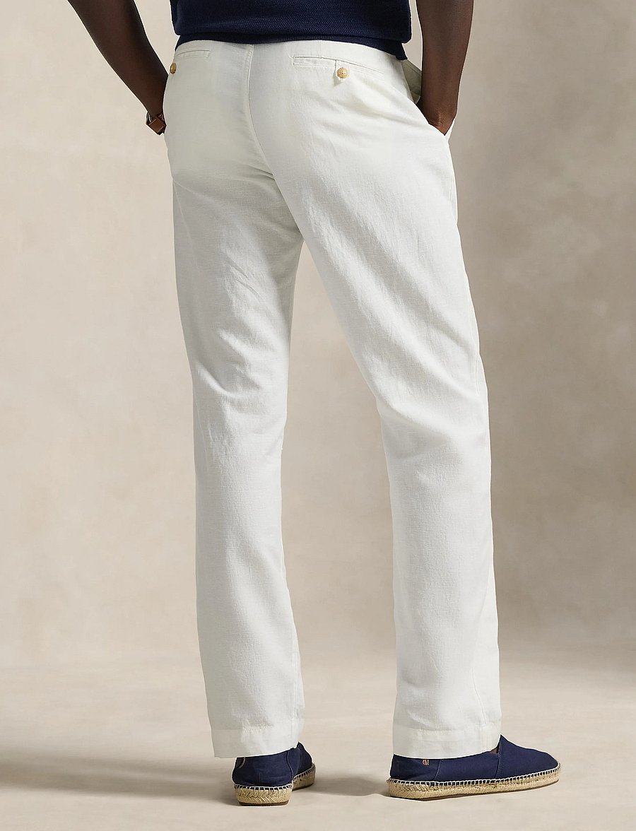 Polo Ralph Lauren - Bedford Classic Fit Linen-Cotton Pant - hørbukser - white - 3