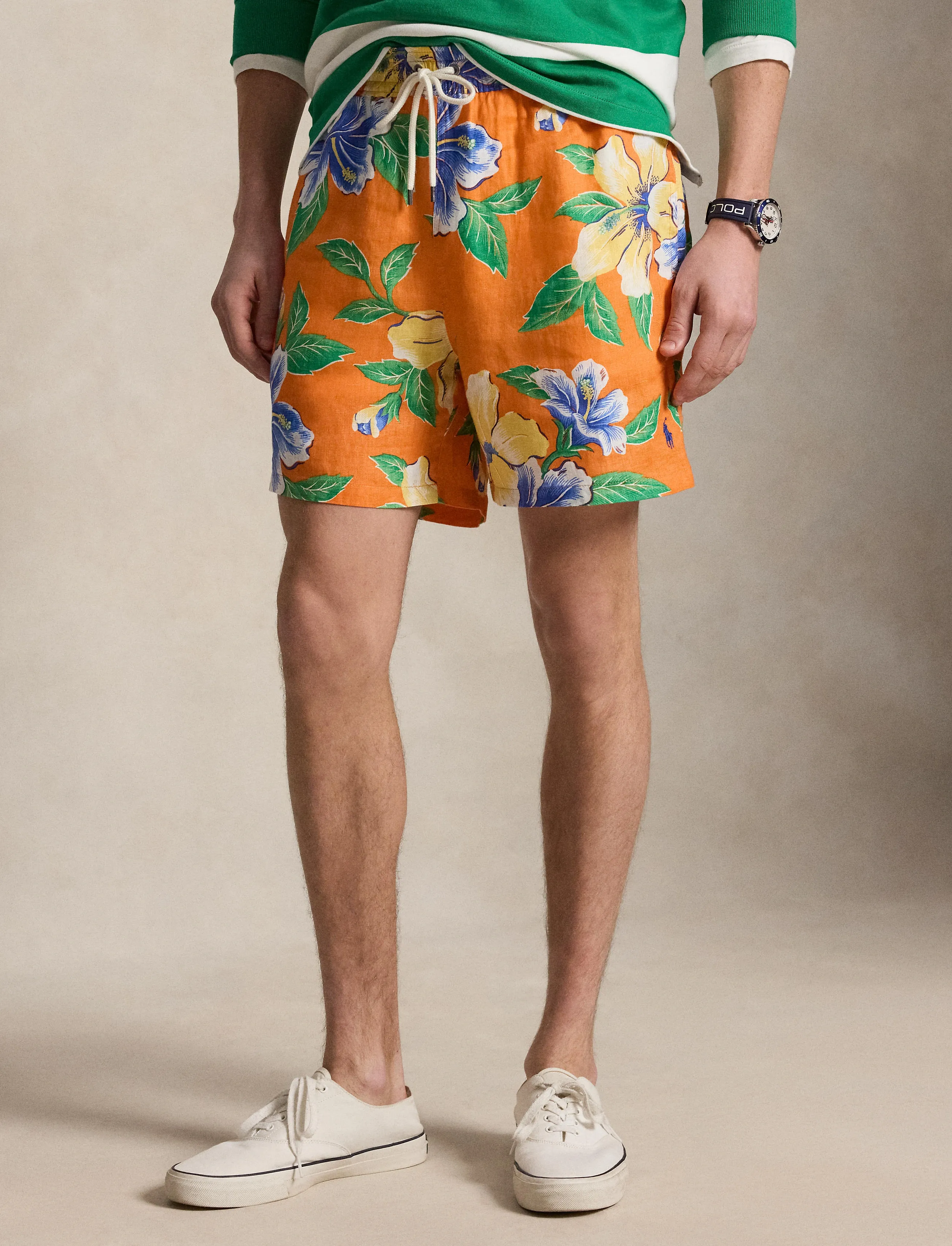Polo Ralph Lauren - PRINTED LINEN-WVN-SWIM BOTTOM - badeshorts - orange iconic hib - 3