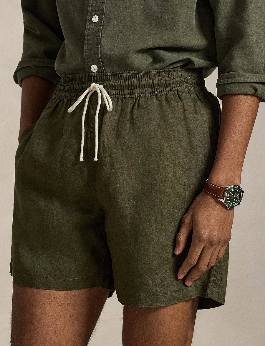 Polo Ralph Lauren - 5.75-Inch Traveler Linen Swim Trunk - badehose - canopy olive - 4