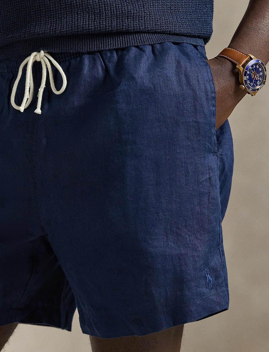 Polo Ralph Lauren - 5.75-Inch Traveler Linen Swim Trunk - badeshorts - newport navy - 5