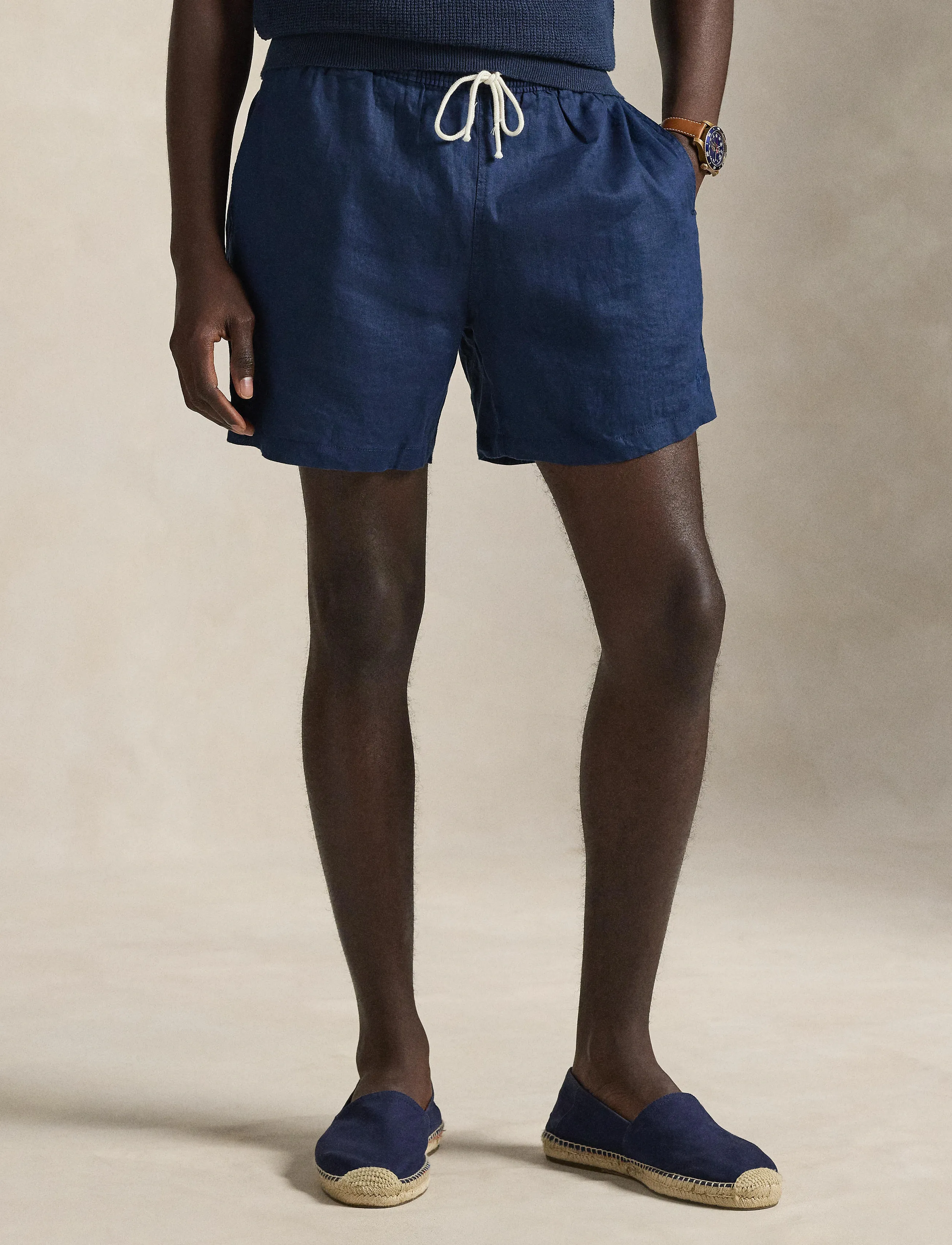Polo Ralph Lauren 5.75-Inch Traveler Linen Swim Trunk - Strandmode - NEWPORT NAVY / navy