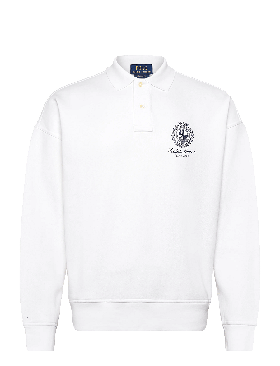 Polo Ralph Lauren - Relaxed Fit Fleece Graphic Sweatshirt - poloer i strik med lange ærmer - white - 1