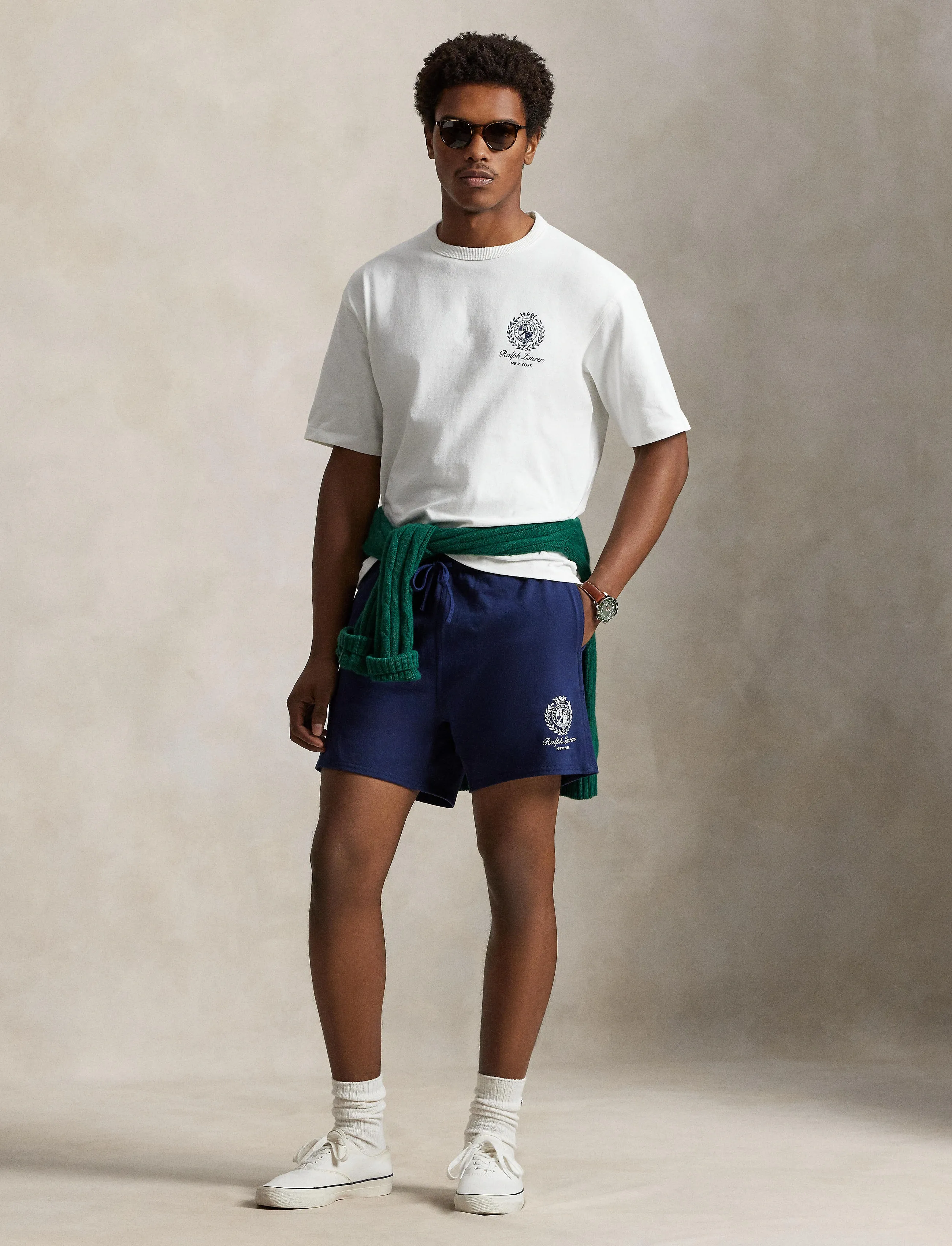 Polo Ralph Lauren - 5-Inch Relaxed Fit Jersey Graphic Short - sweat shorts - newport navy - 4