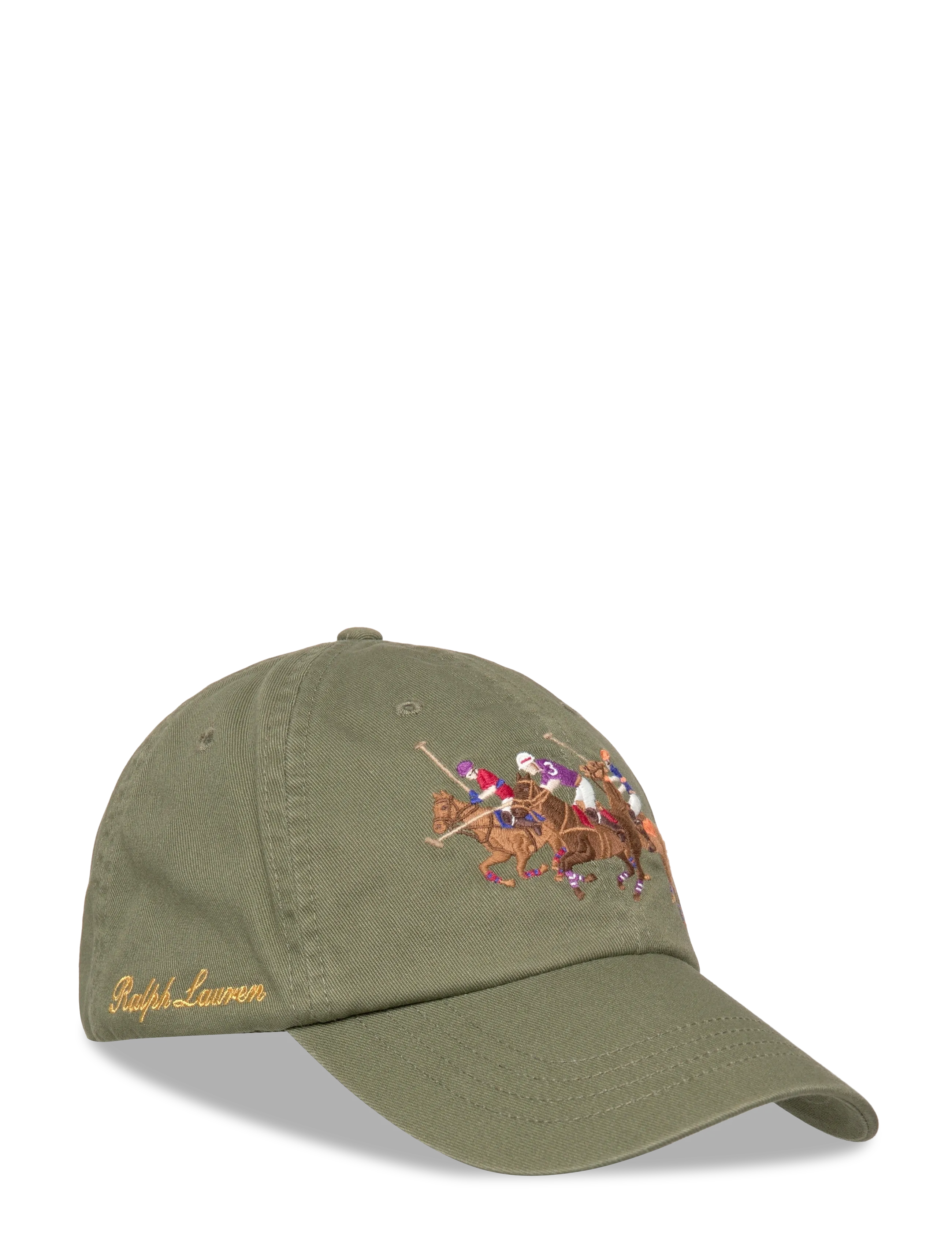 Polo Ralph Lauren Triple-Pony Twill Ball Cap, One Size, Headwear, Khakigrün - Caps, Männerswear