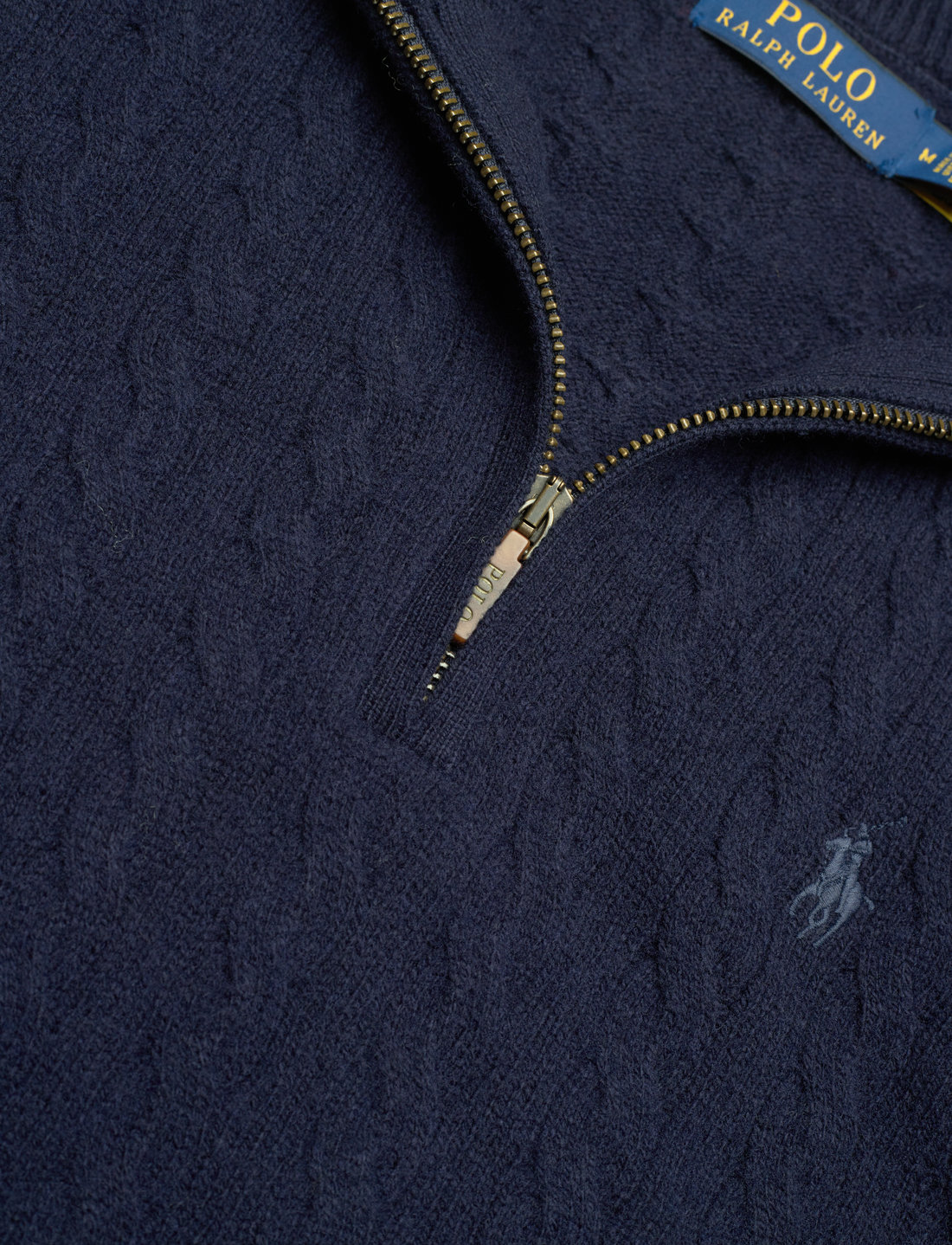 Ralph lauren cable knit 2025 half zip