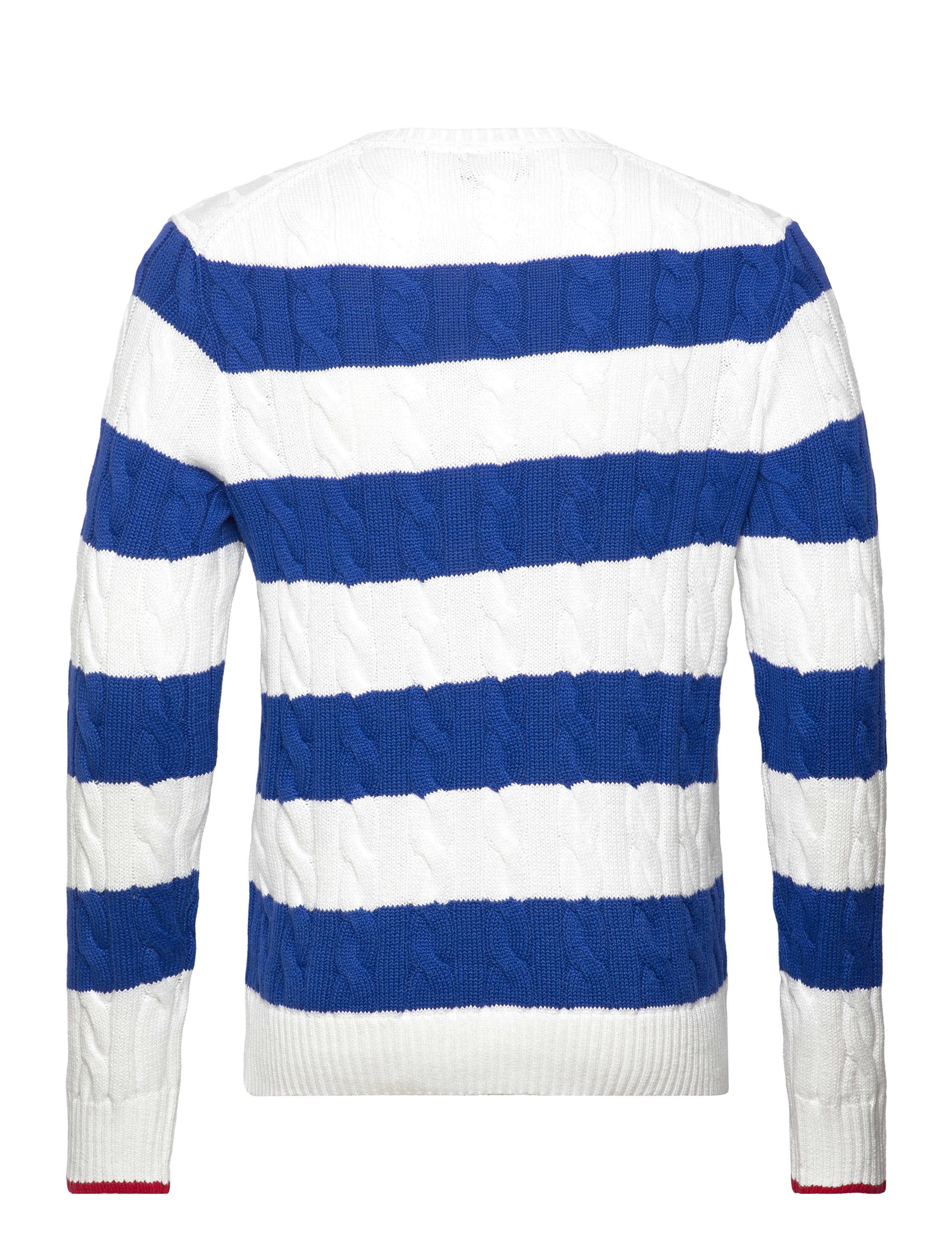 Polo Ralph Lauren - Striped Cable-Knit Cotton Sweater - white combo - 1