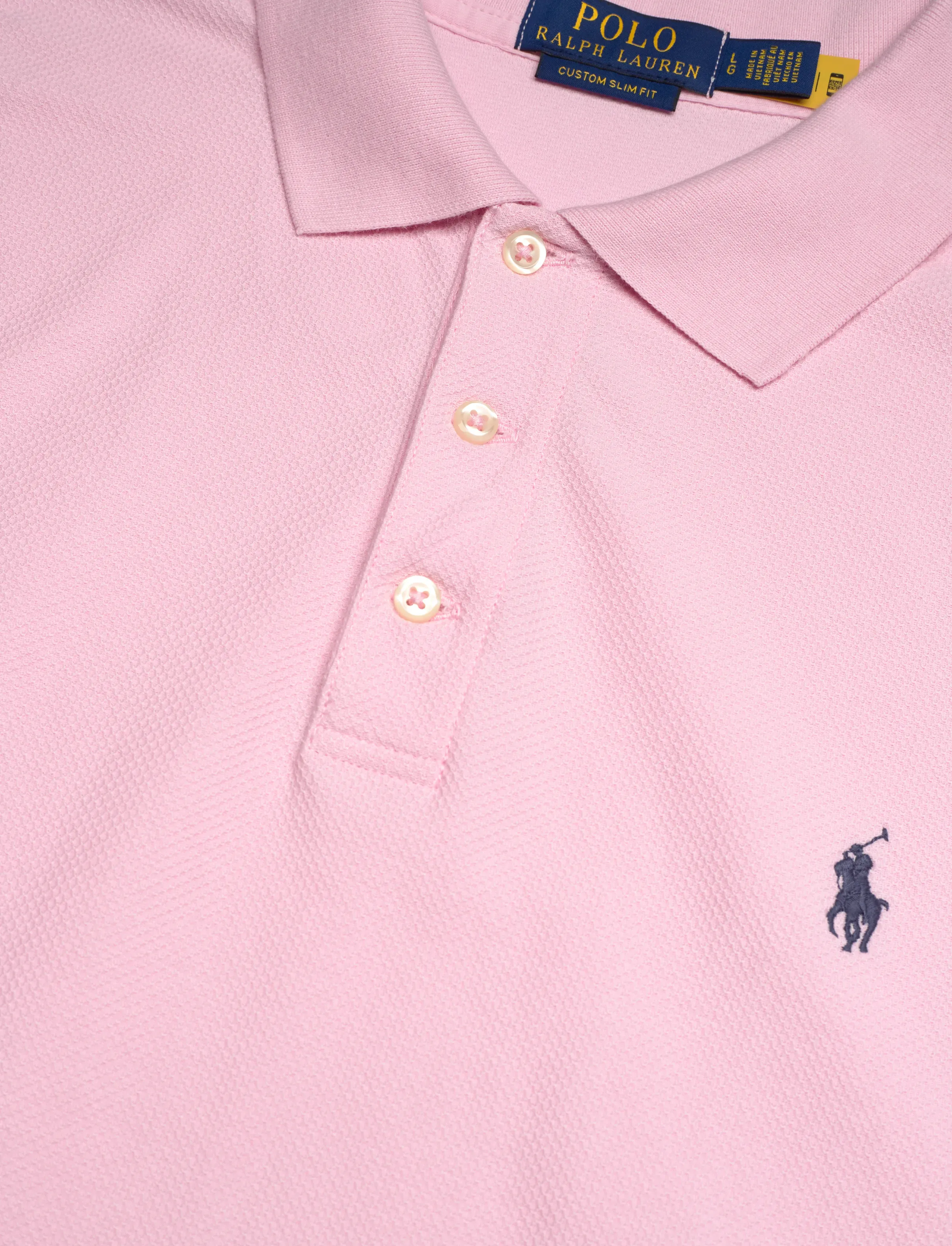 Polo Ralph Lauren - Custom Slim Fit Honeycomb-Mesh Polo - kortærmede poloer - bath pink - 2