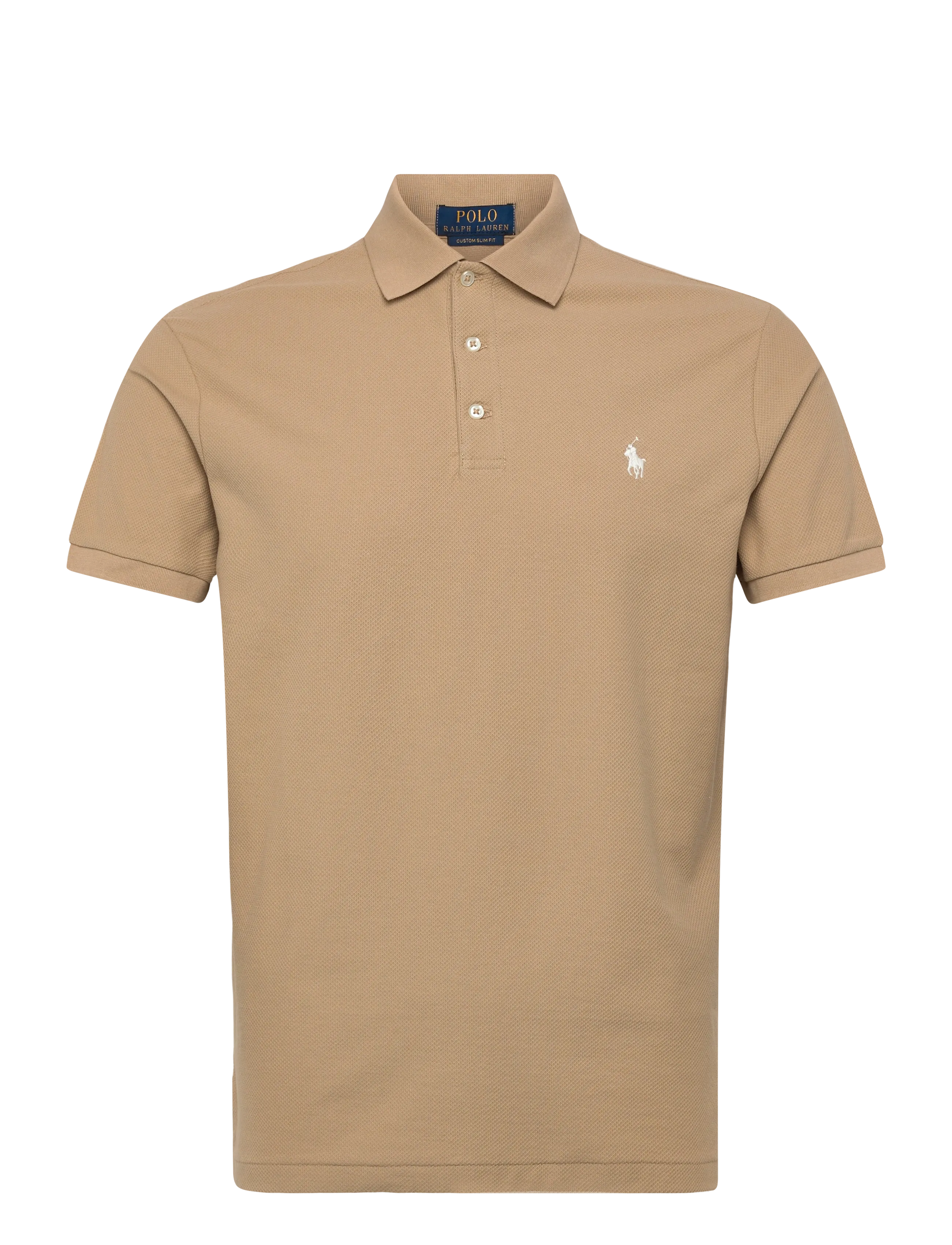 Polo Ralph Lauren Custom Slim Fit Honeycomb-Mesh Polo - Poloer - COASTAL BEIGE / brown