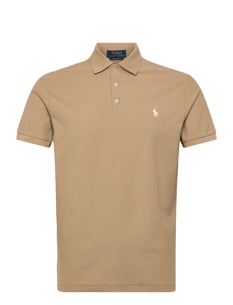 Polo Ralph Lauren - HONEYCOMB TEXTURE-KNT-POLO - kurzärmelig - coastal beige - 0