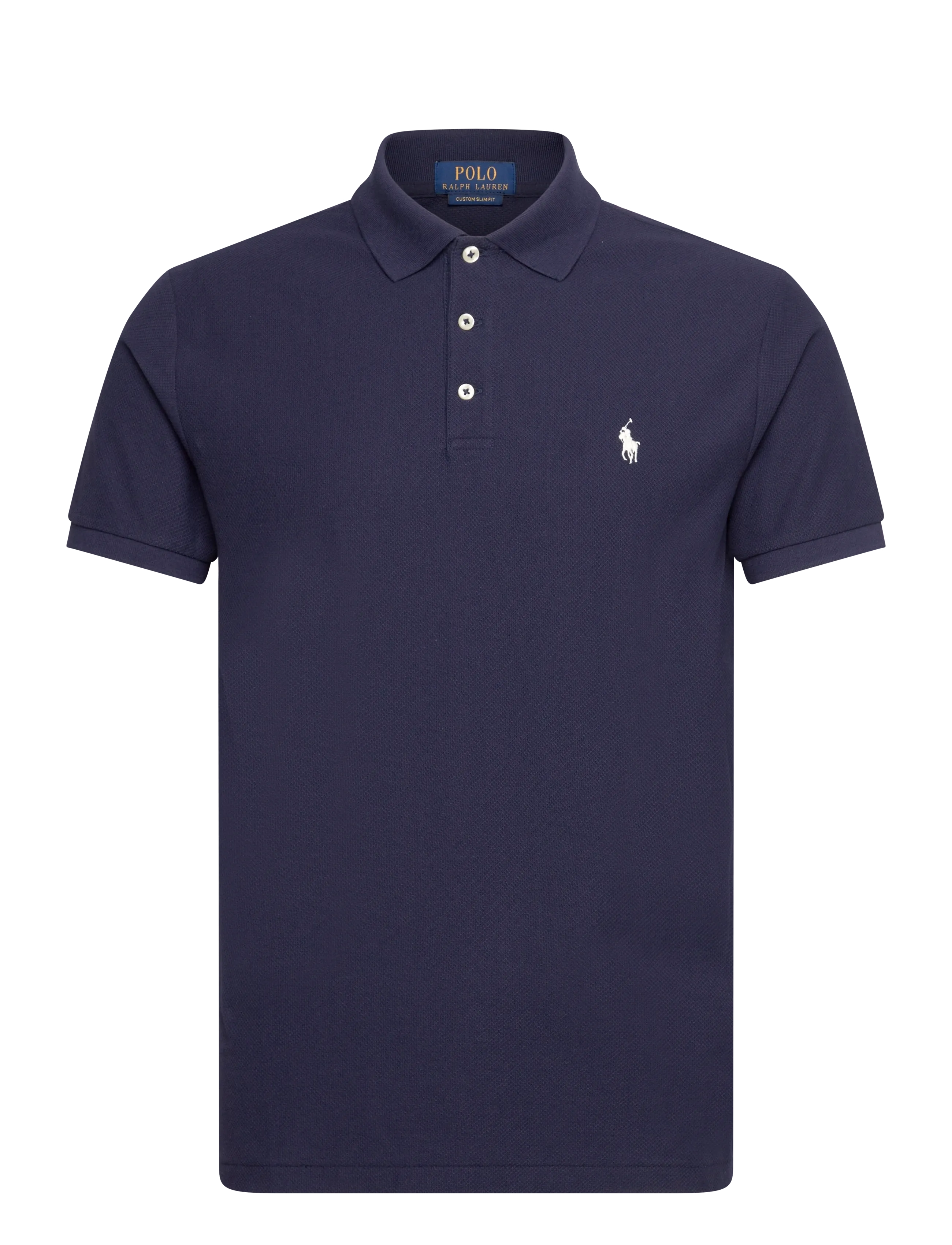 Polo Ralph Lauren Custom Slim Fit Honeycomb-Mesh Polo, S, Polos, Marineblau - Short-sleeved, Männerswear