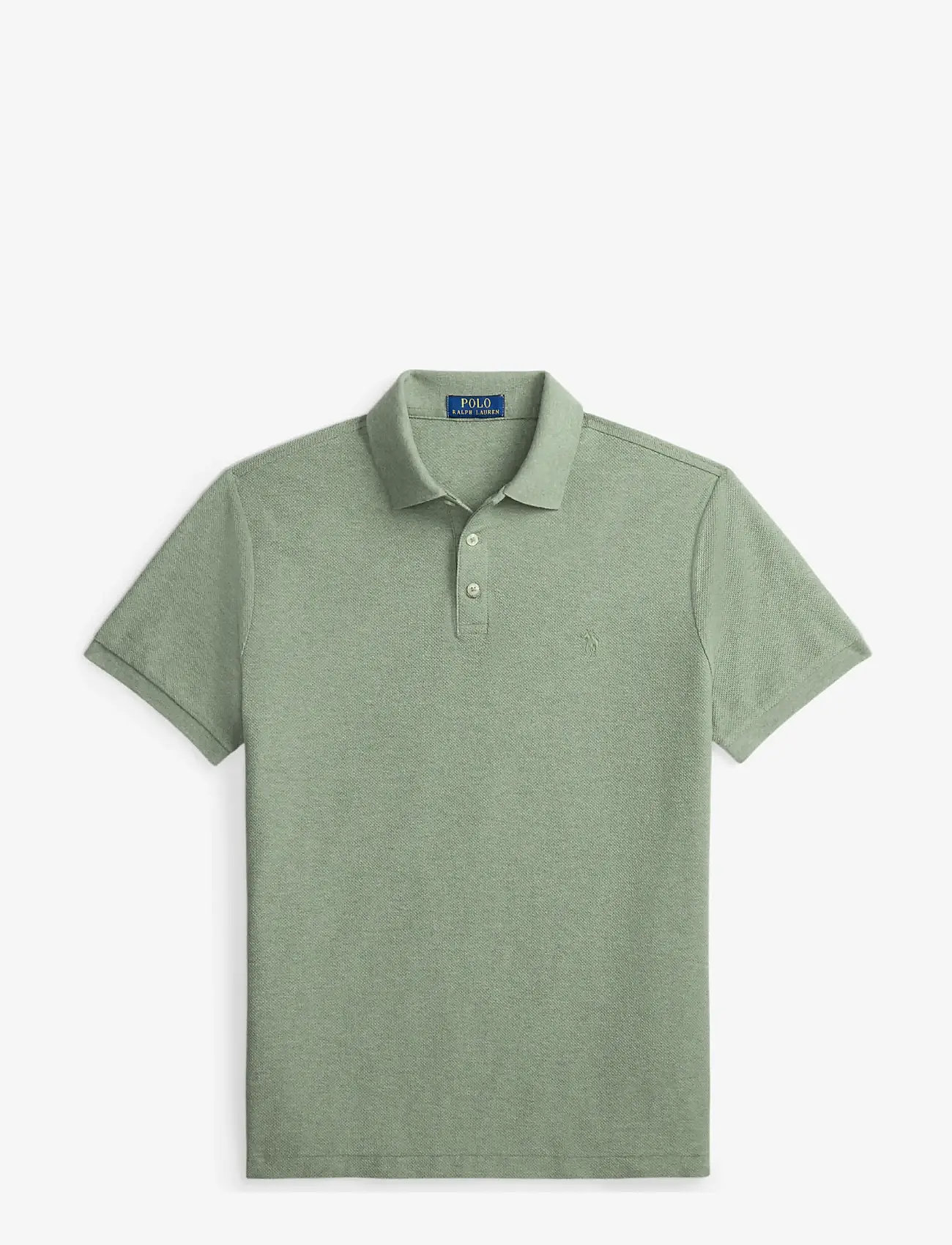 Polo Ralph Lauren - Custom Slim Fit Honeycomb-Mesh Polo - kortærmede poloer - greenery heather - 0