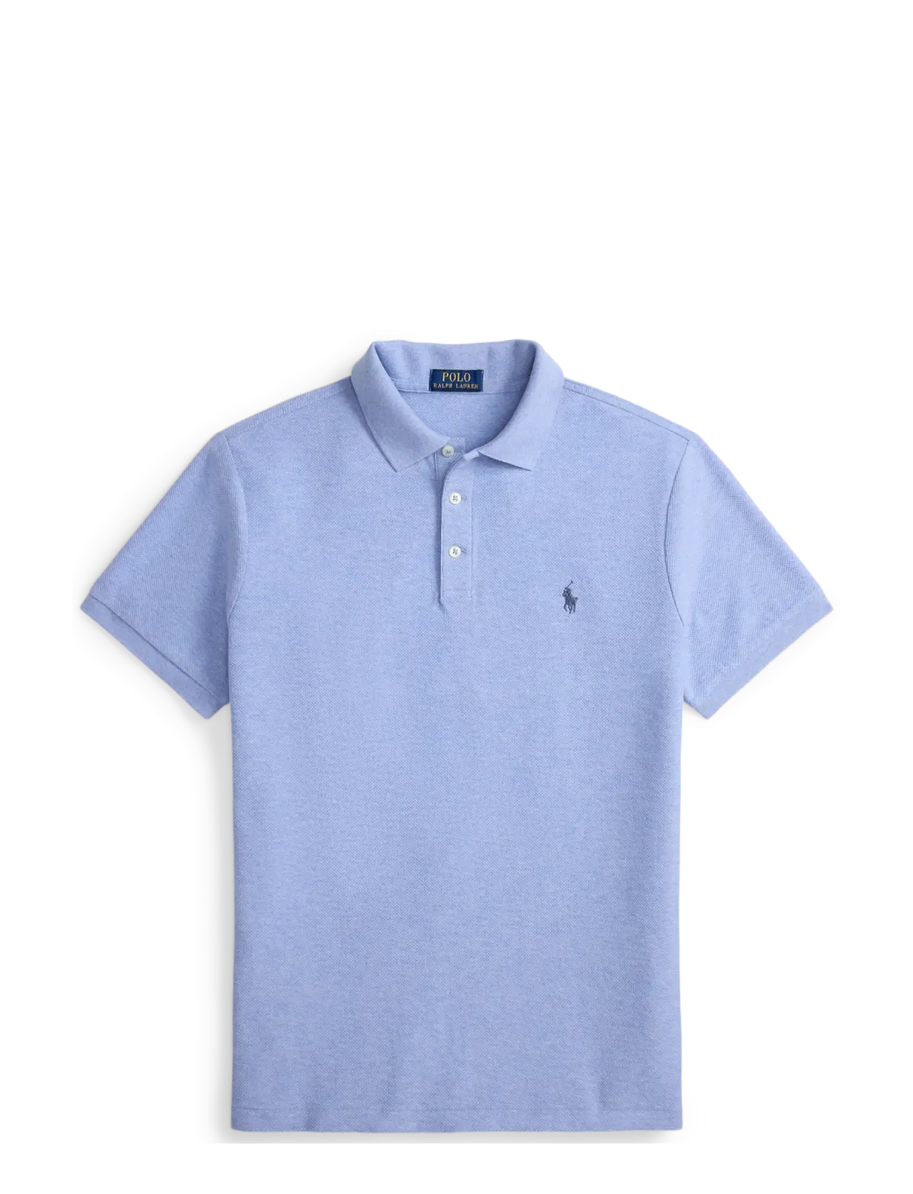 Polo Ralph Lauren Custom Slim Fit Honeycomb-Mesh Polo, L, Polos, Blau - Short-sleeved, Männerswear