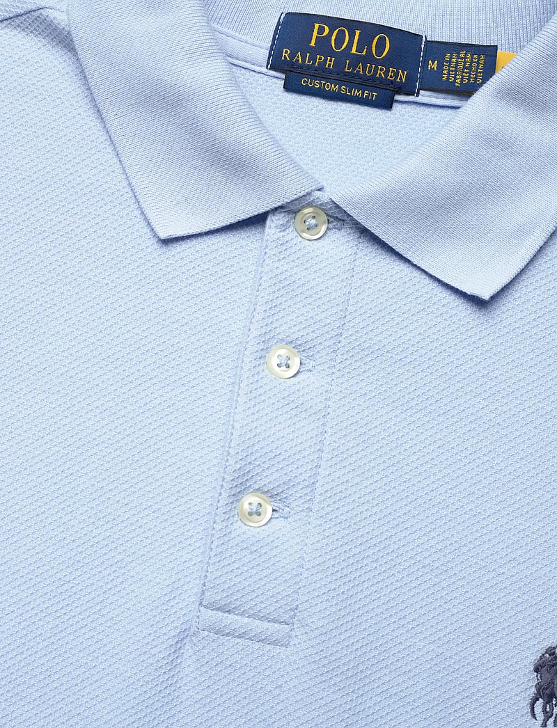 Polo Ralph Lauren - Custom Slim Fit Honeycomb-Mesh Polo - kootud polosärgid - office blue - 2