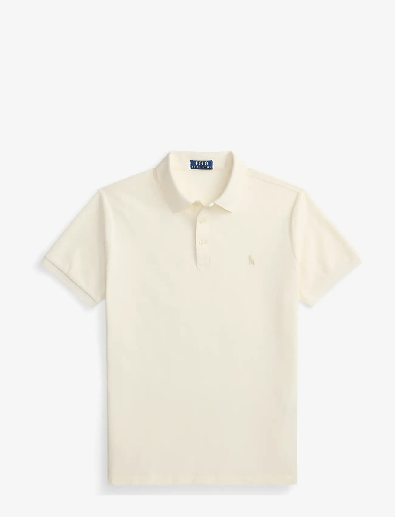 Polo Ralph Lauren - Custom Slim Fit Honeycomb-Mesh Polo - kortærmede poloer - pale cream - 1