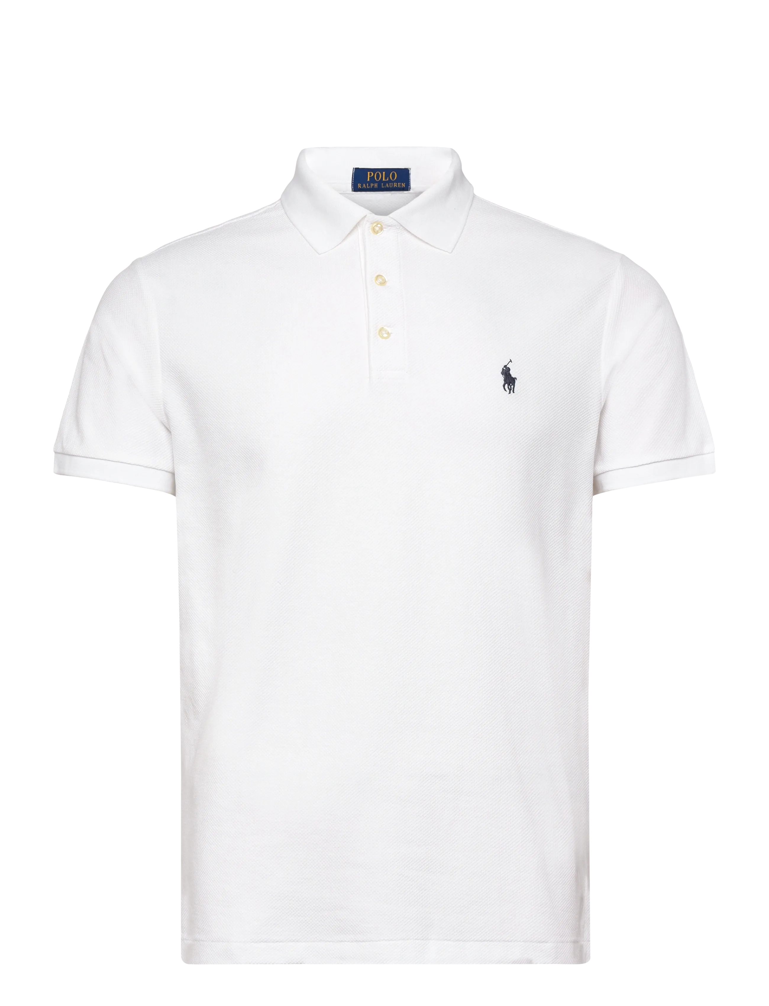 Custom Slim Fit Honeycomb-Mesh Polo - WHITE