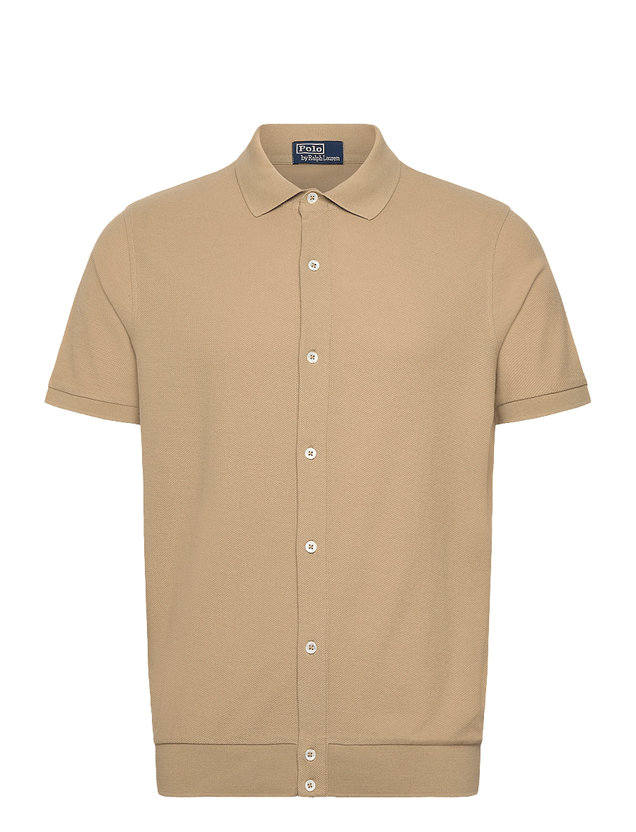 Polo Ralph Lauren - Standard Fit Honeycomb-Mesh Shirt - stickade pikéer - coastal beige - 0