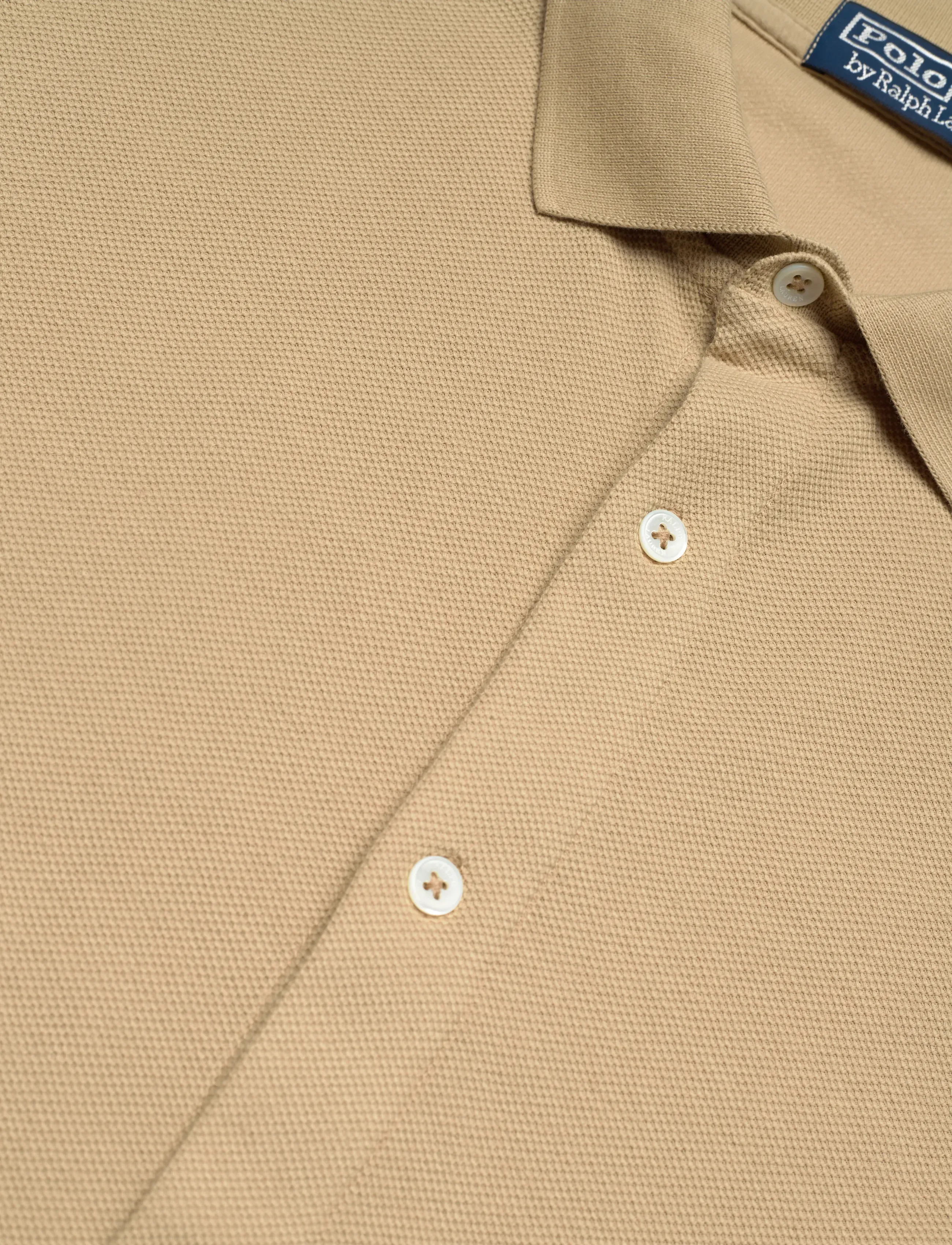 Polo Ralph Lauren - Standard Fit Honeycomb-Mesh Shirt - langärmlige strick-polohemden - coastal beige - 2