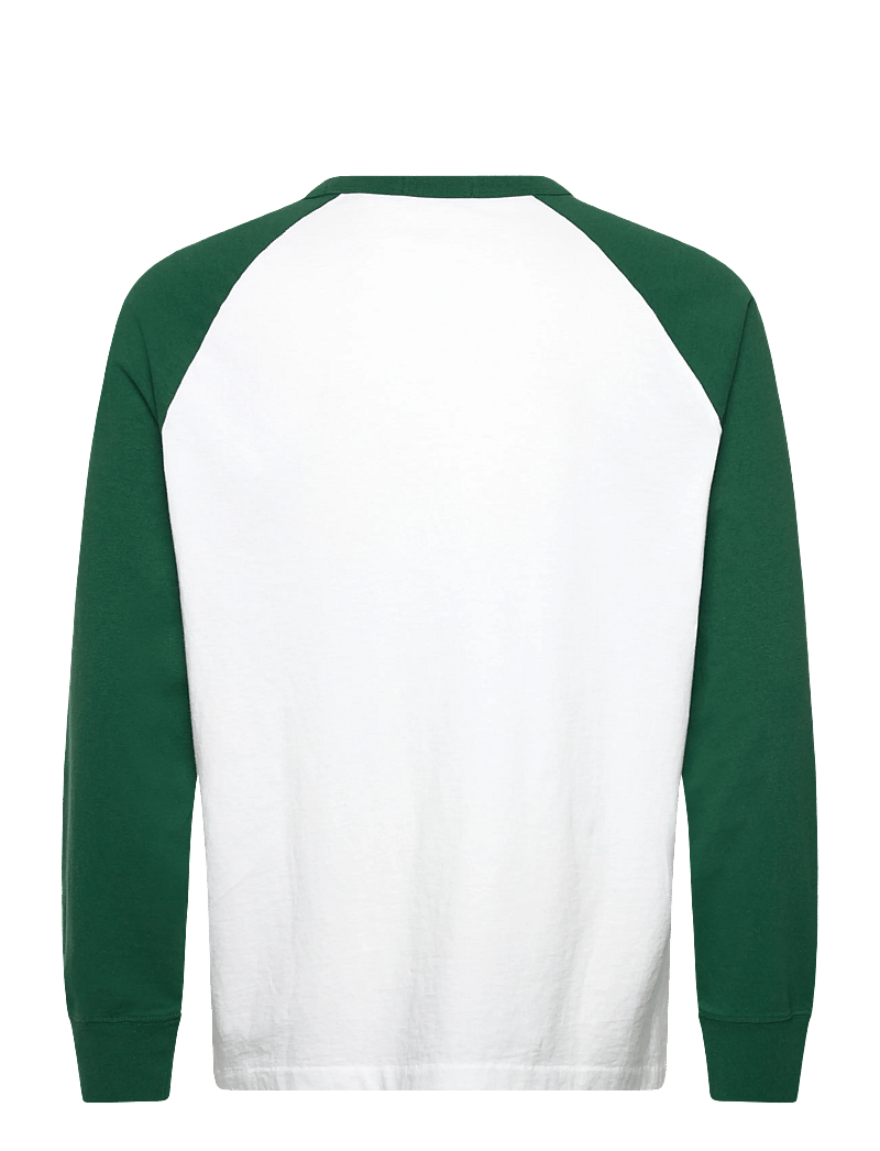 Polo Ralph Lauren - Custom Slim Fit Jersey Baseball T-Shirt - langærmede t-shirts - white/new forest - 1