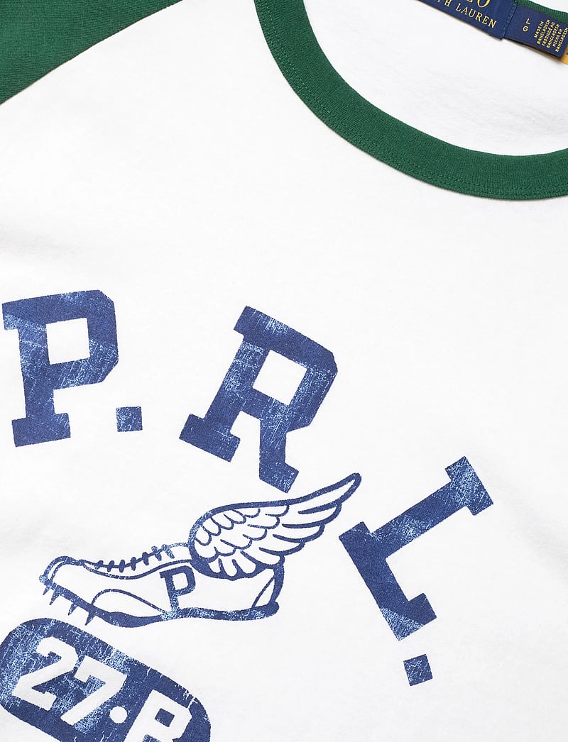 Polo Ralph Lauren - Custom Slim Fit Jersey Baseball T-Shirt - langærmede t-shirts - white/new forest - 2