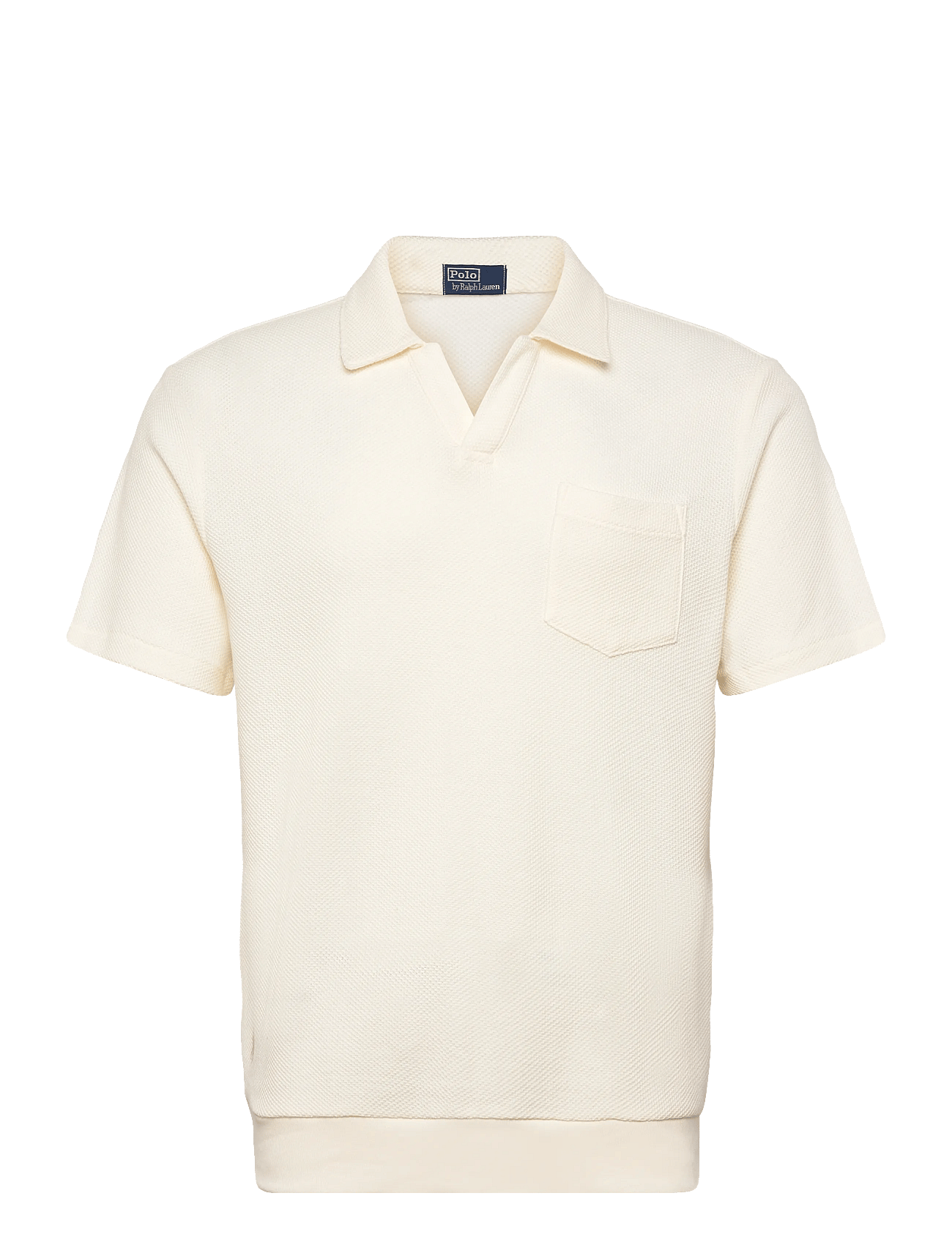 Standard Fit Honeycomb-Mesh Polo Shirt - PALE
