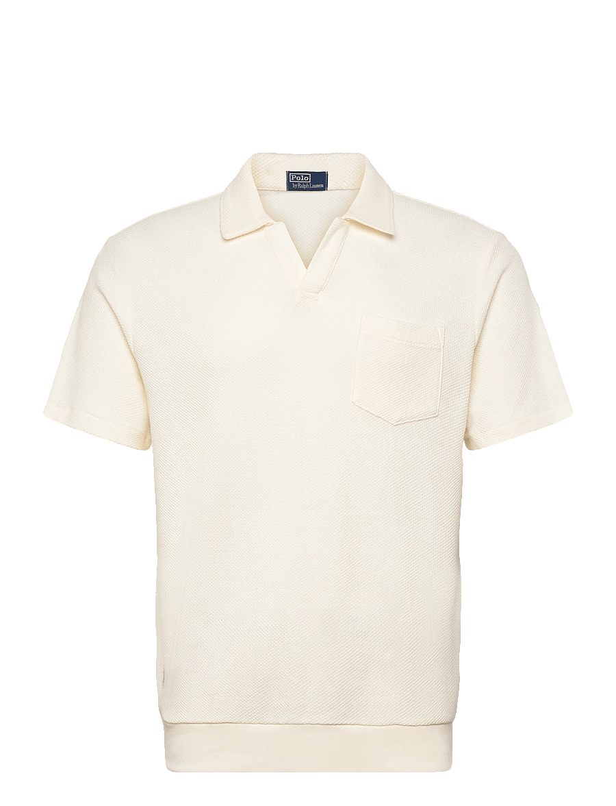 Polo Ralph Lauren - Standard Fit Honeycomb-Mesh Polo Shirt - lühikeste varrukatega polod - pale cream - 0