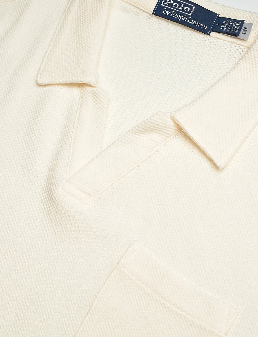 Polo Ralph Lauren - Standard Fit Honeycomb-Mesh Polo Shirt - lühikeste varrukatega polod - pale cream - 2