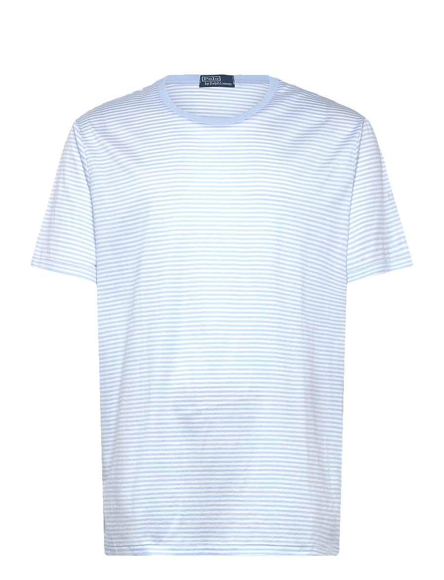 Polo Ralph Lauren - Standard Fit Striped Lisle T-Shirt - kortärmade t-shirts - office blue/white - 0