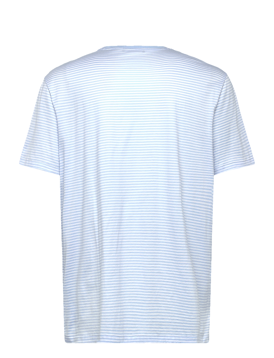 Polo Ralph Lauren - Standard Fit Striped Lisle T-Shirt - kortärmade t-shirts - office blue/white - 1