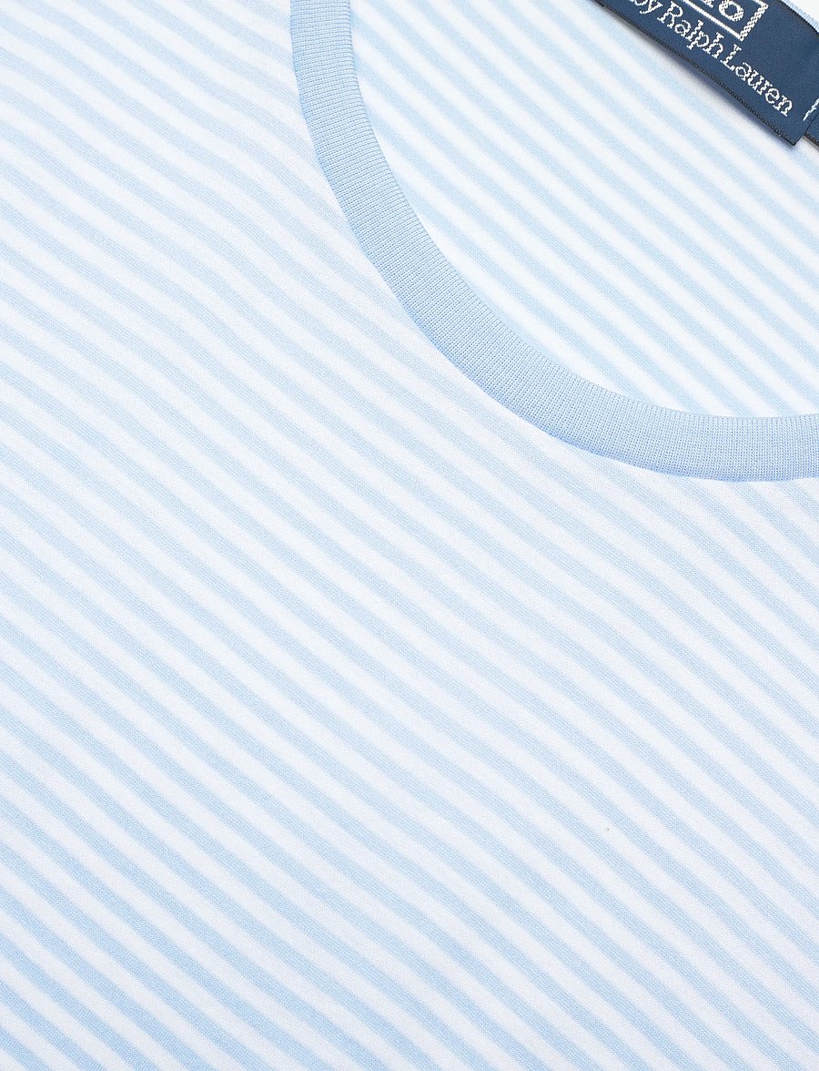 Polo Ralph Lauren - Standard Fit Striped Lisle T-Shirt - kortärmade t-shirts - office blue/white - 2
