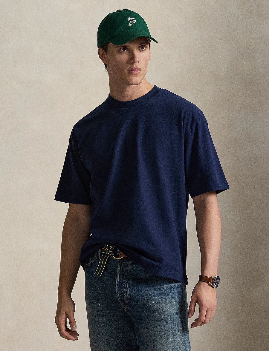 Polo Ralph Lauren - Relaxed Fit Sueded Jersey T-Shirt - kurzärmelige t-shirts - newport navy - 3
