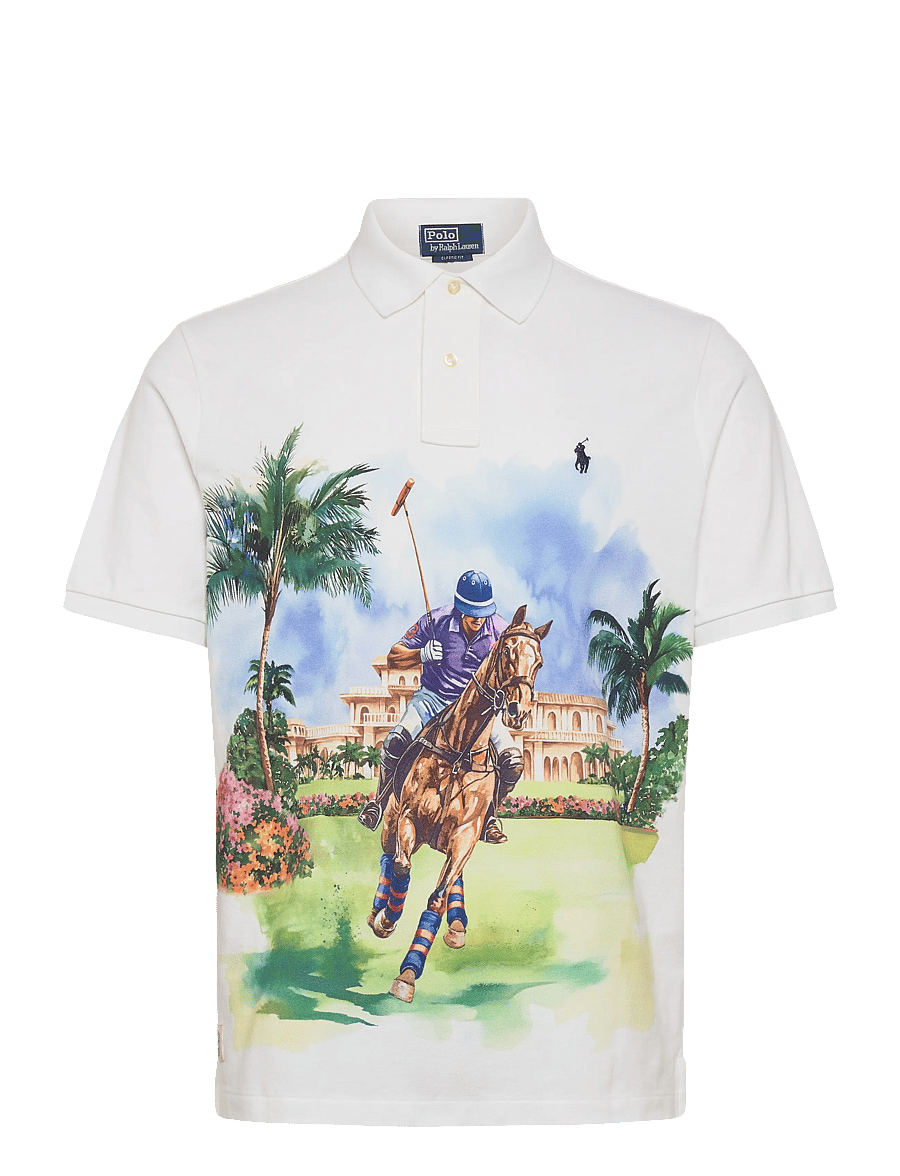 Polo Ralph Lauren - Classic Fit Mesh Graphic Polo Shirt - kortärmade pikéer - polo society post - 0