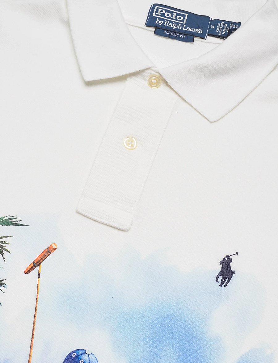 Polo Ralph Lauren - Classic Fit Mesh Graphic Polo Shirt - kortärmade pikéer - polo society post - 2